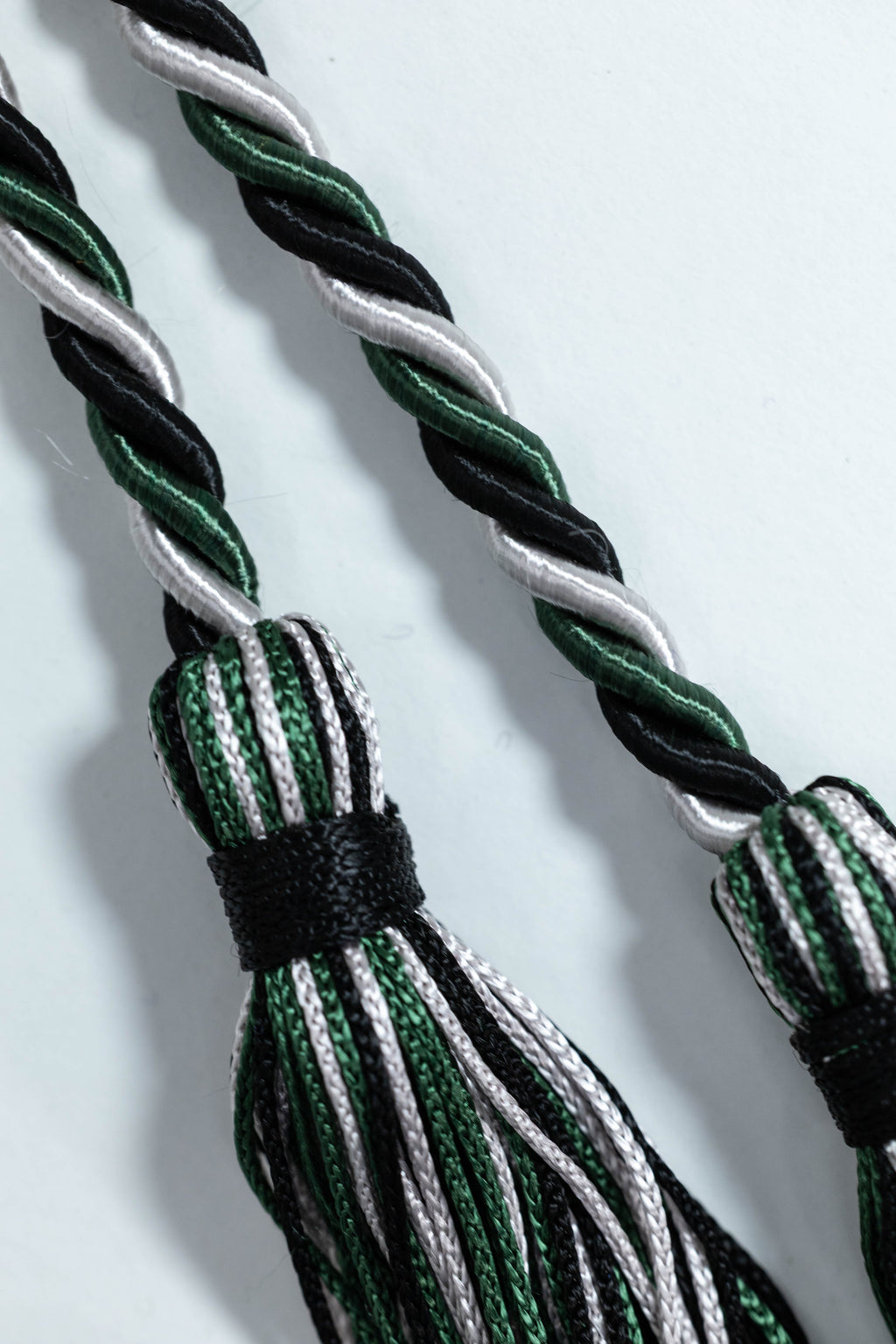 Black, Hunter Green, Silver Graduation cord, Honor Cord