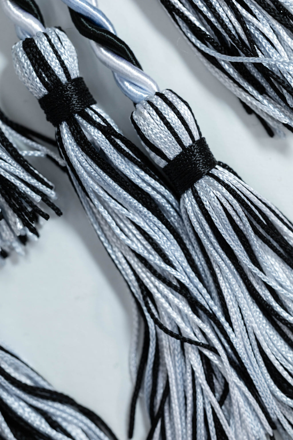 BLACK, LIGHT BLUE, WHITE GRADUATION CORD, HONOR CORD