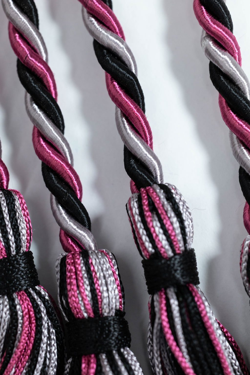 BLACK, MAROON, SILVER GRADUATION CORD, HONOR CORD