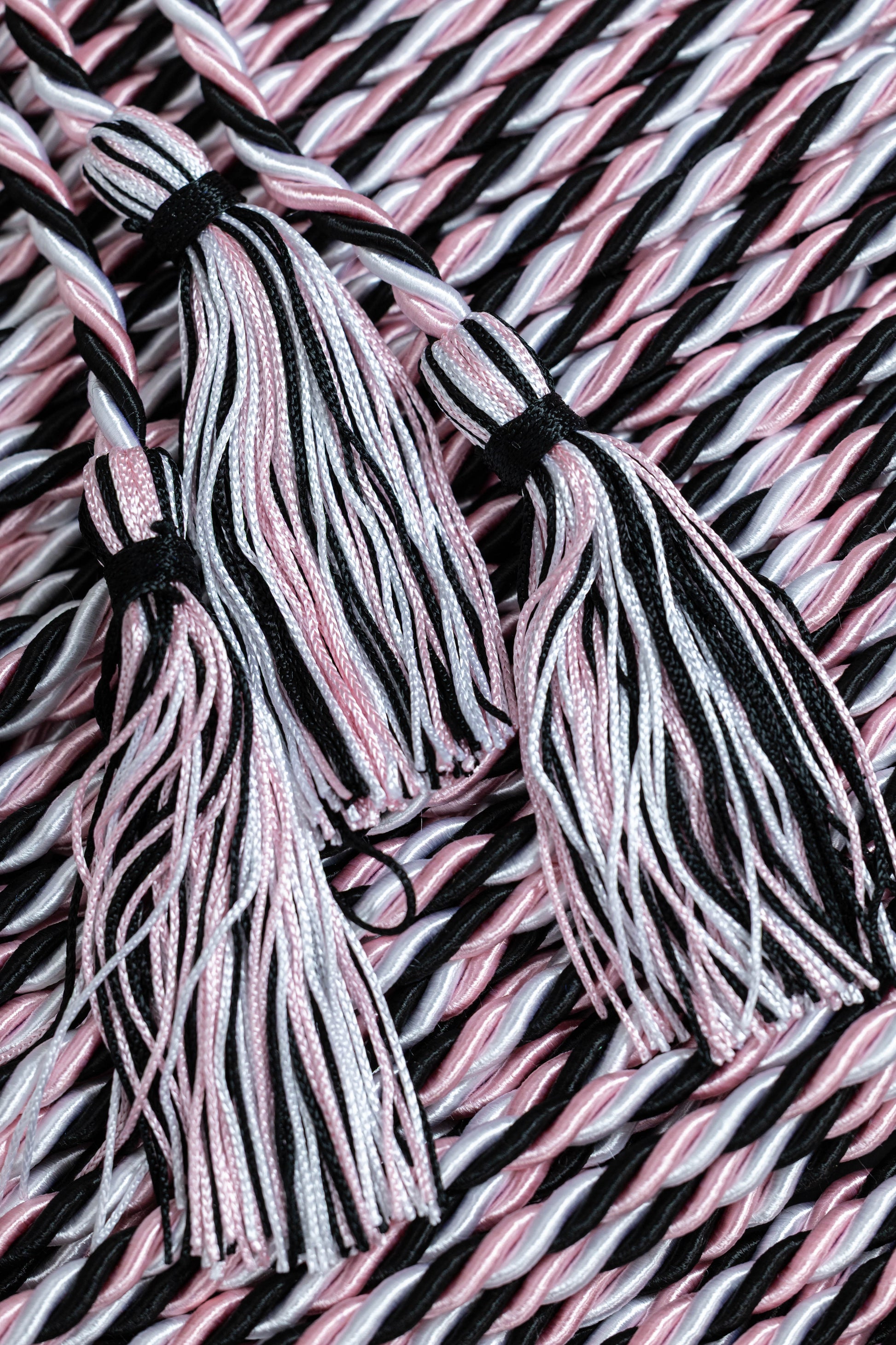 BLACK, PINK, WHITE GRADUATION CORD, HONOR CORD