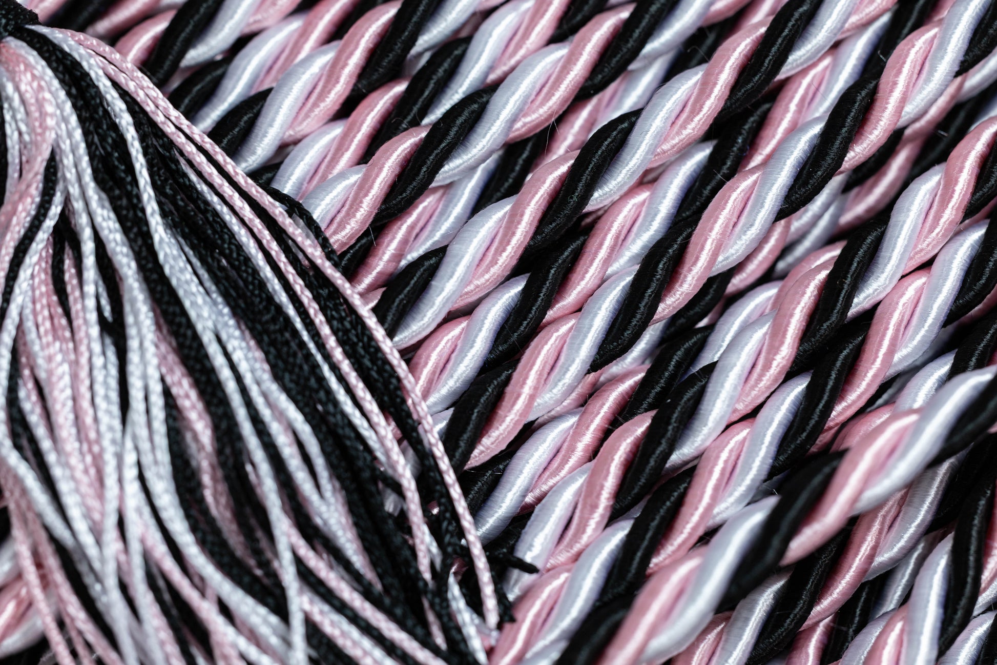 BLACK, PINK, WHITE GRADUATION CORD, HONOR CORD