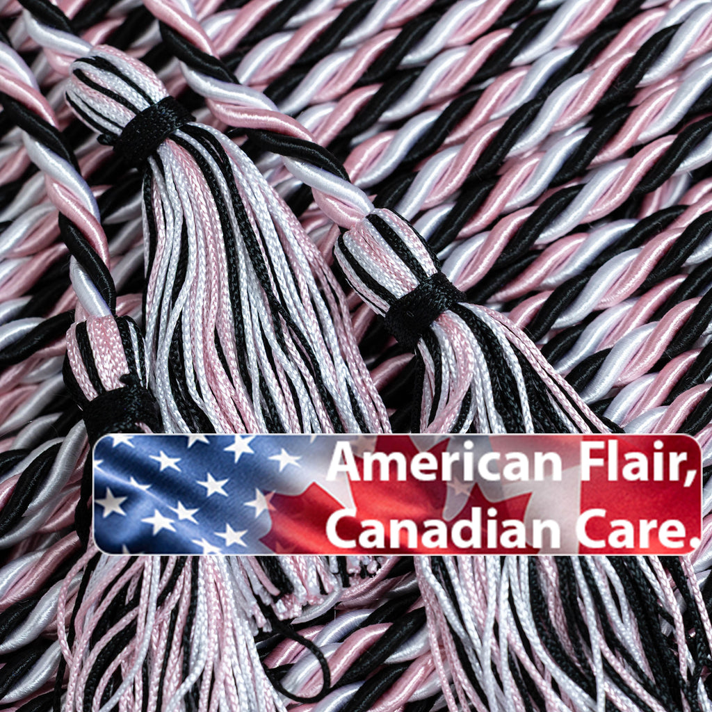 BLACK, PINK, WHITE GRADUATION CORD, HONOR CORD