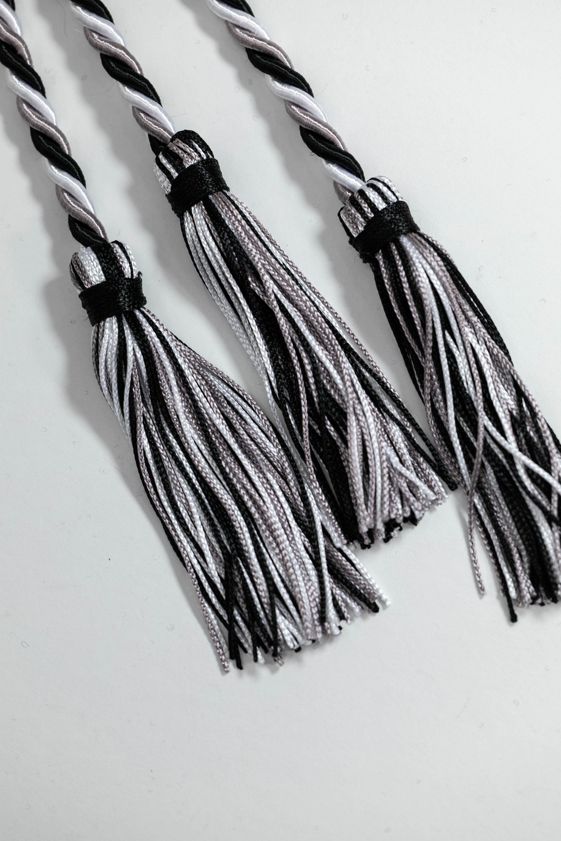 BLACK, PLATINUM, WHITE GRADUATION CORD, HONOR CORD