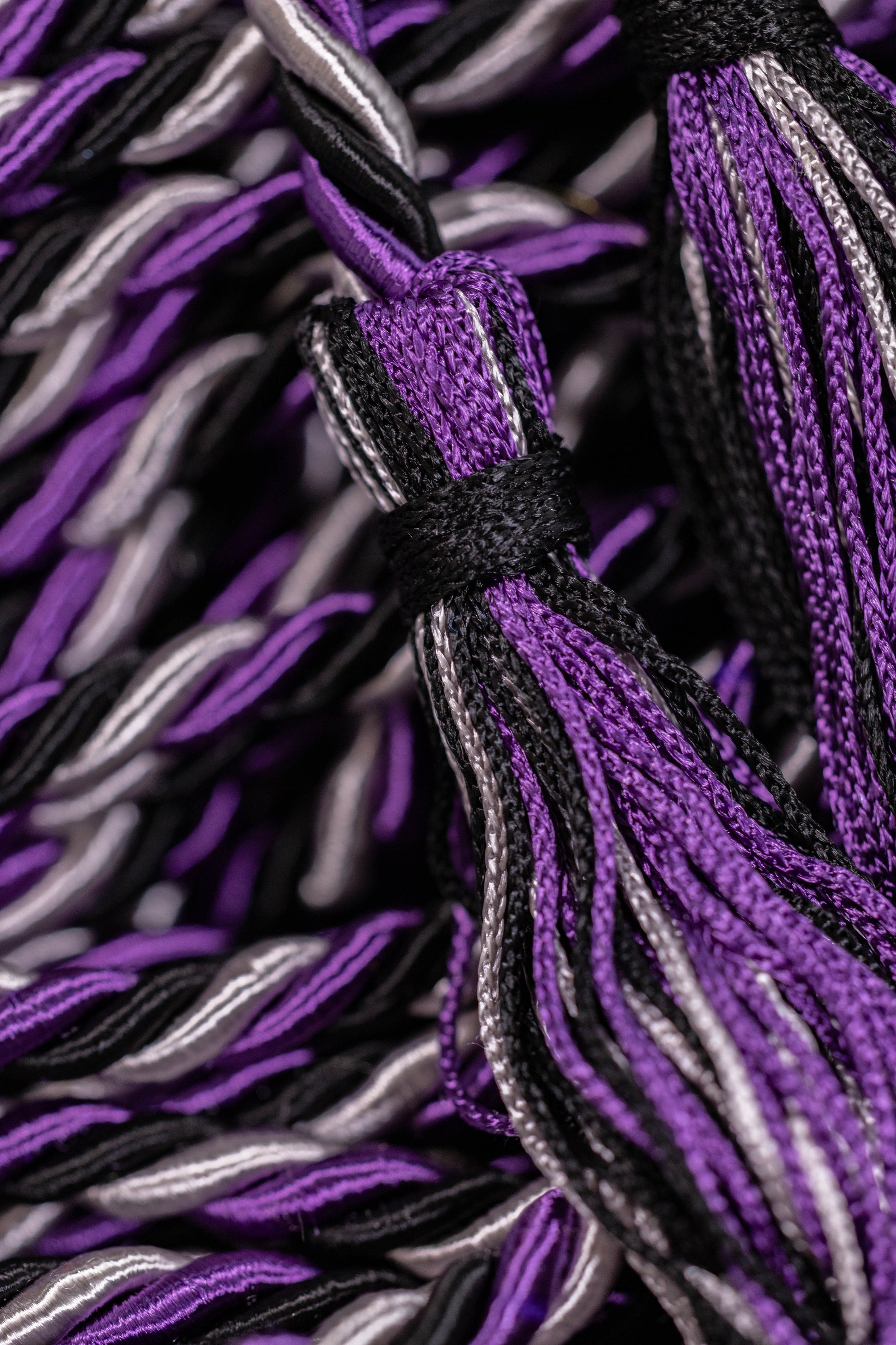 BLACK, PURPLE, SILVER GRADUATION CORD, HONOR CORD
