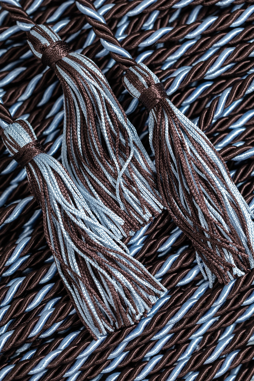 BROWN, BROWN, LIGHT BLUE GRADUATION CORD, HONOR CORD