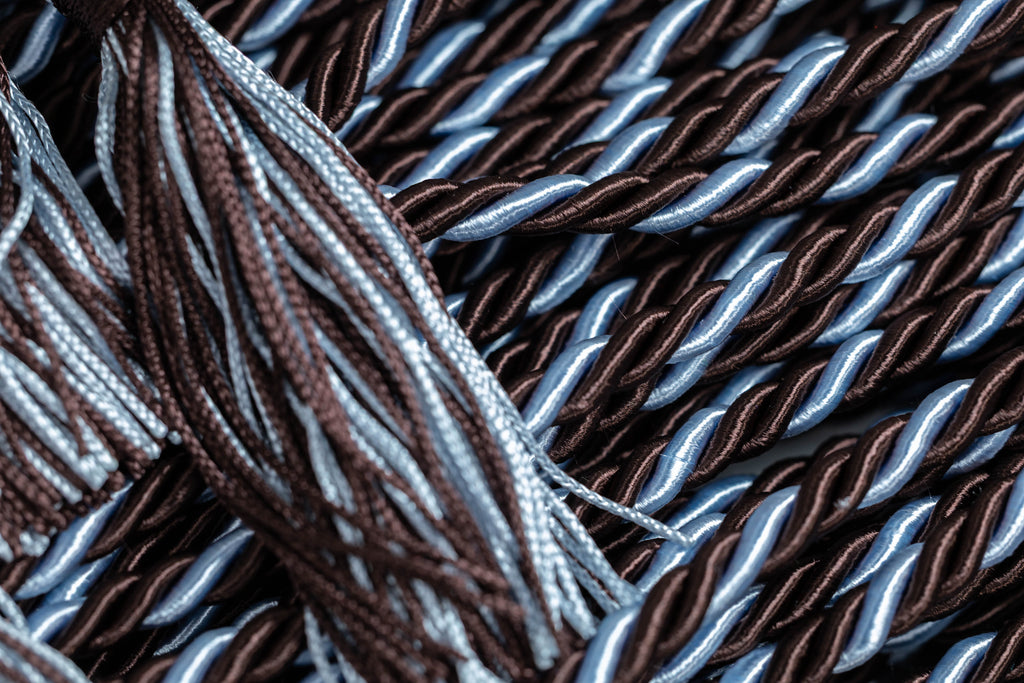 BROWN, BROWN, LIGHT BLUE GRADUATION CORD, HONOR CORD