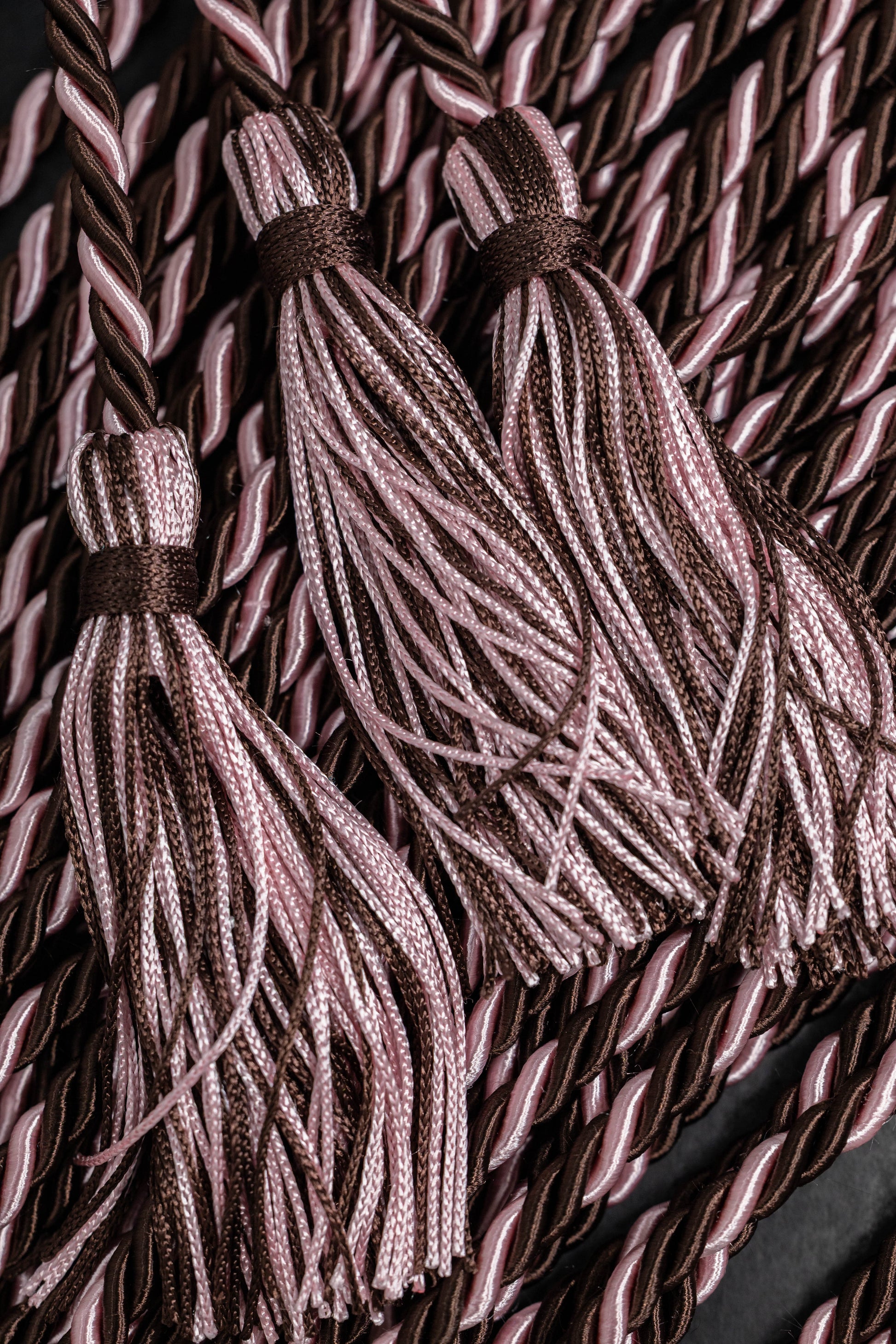 BROWN, BROWN, PINK GRADUATION CORD, HONOR CORD