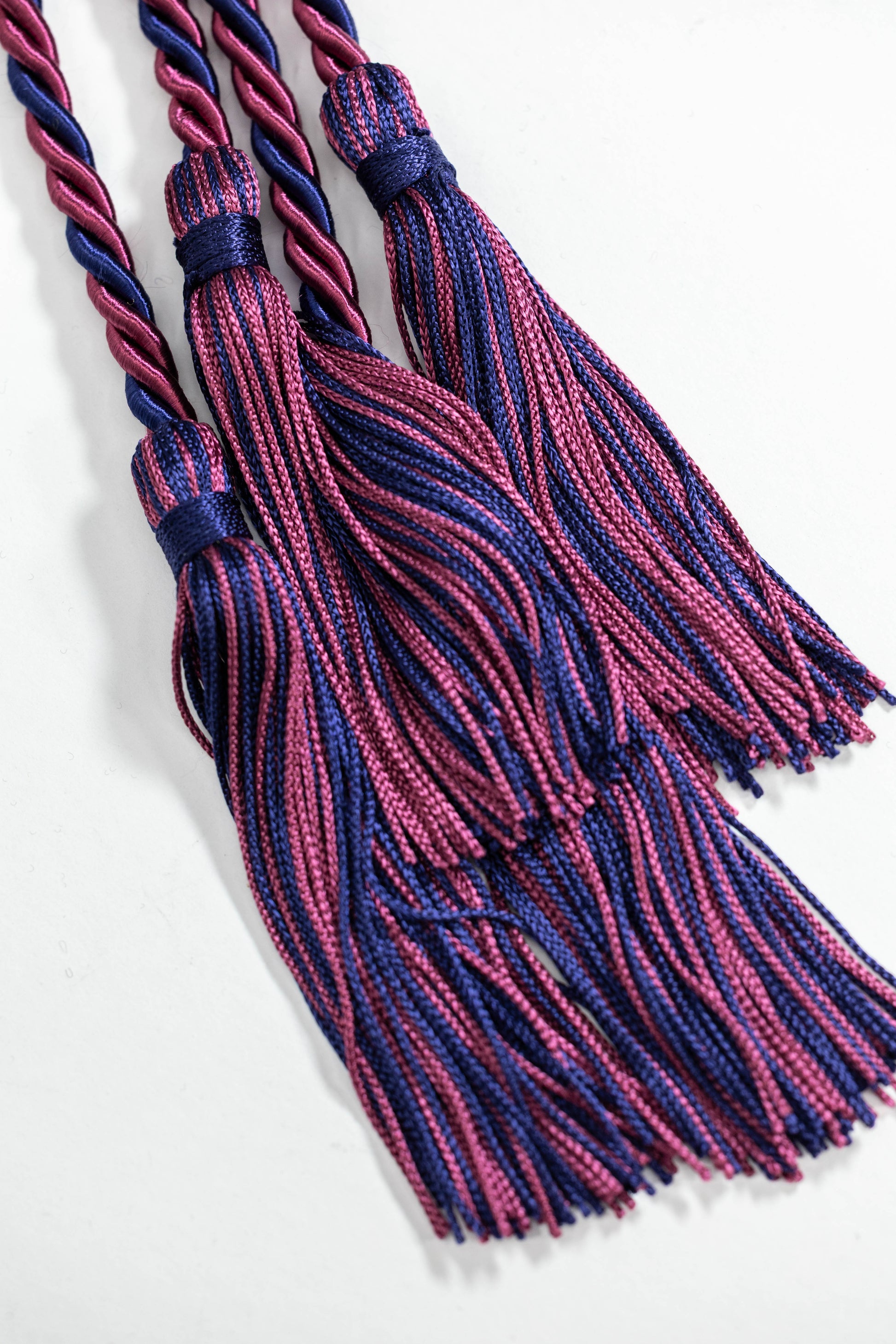 Burgundy, Burgundy, Navy Graduation Honor Cord