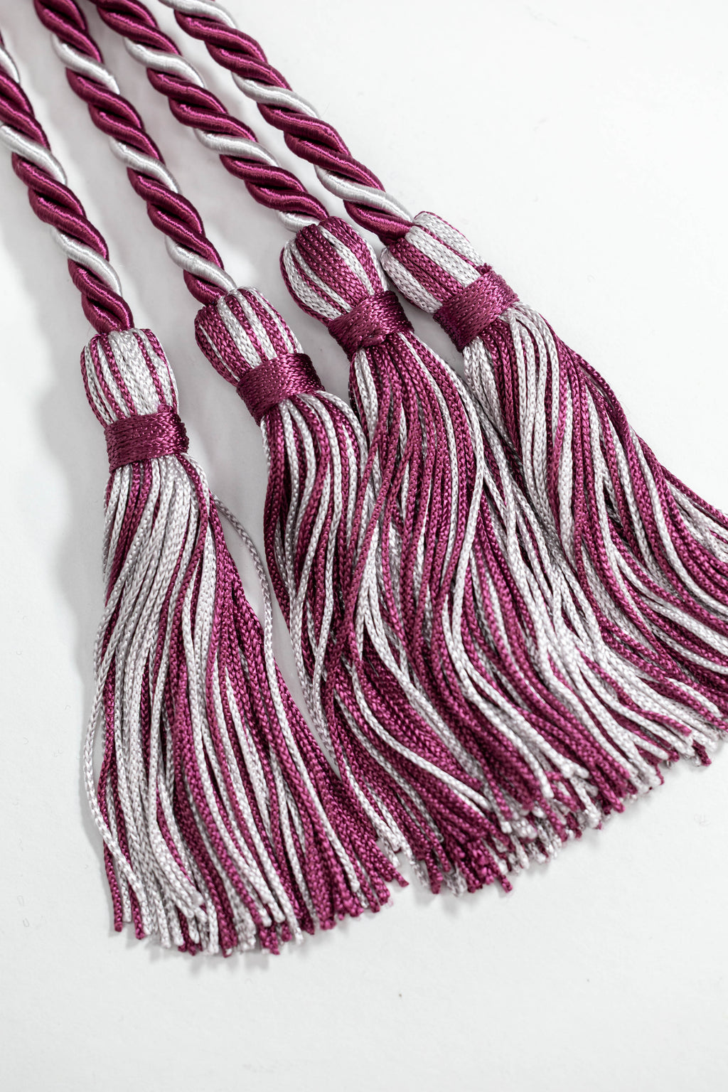 BURGUNDY #3, BURGUNDY, SILVER GRADUATION CORD, HONOR CORD