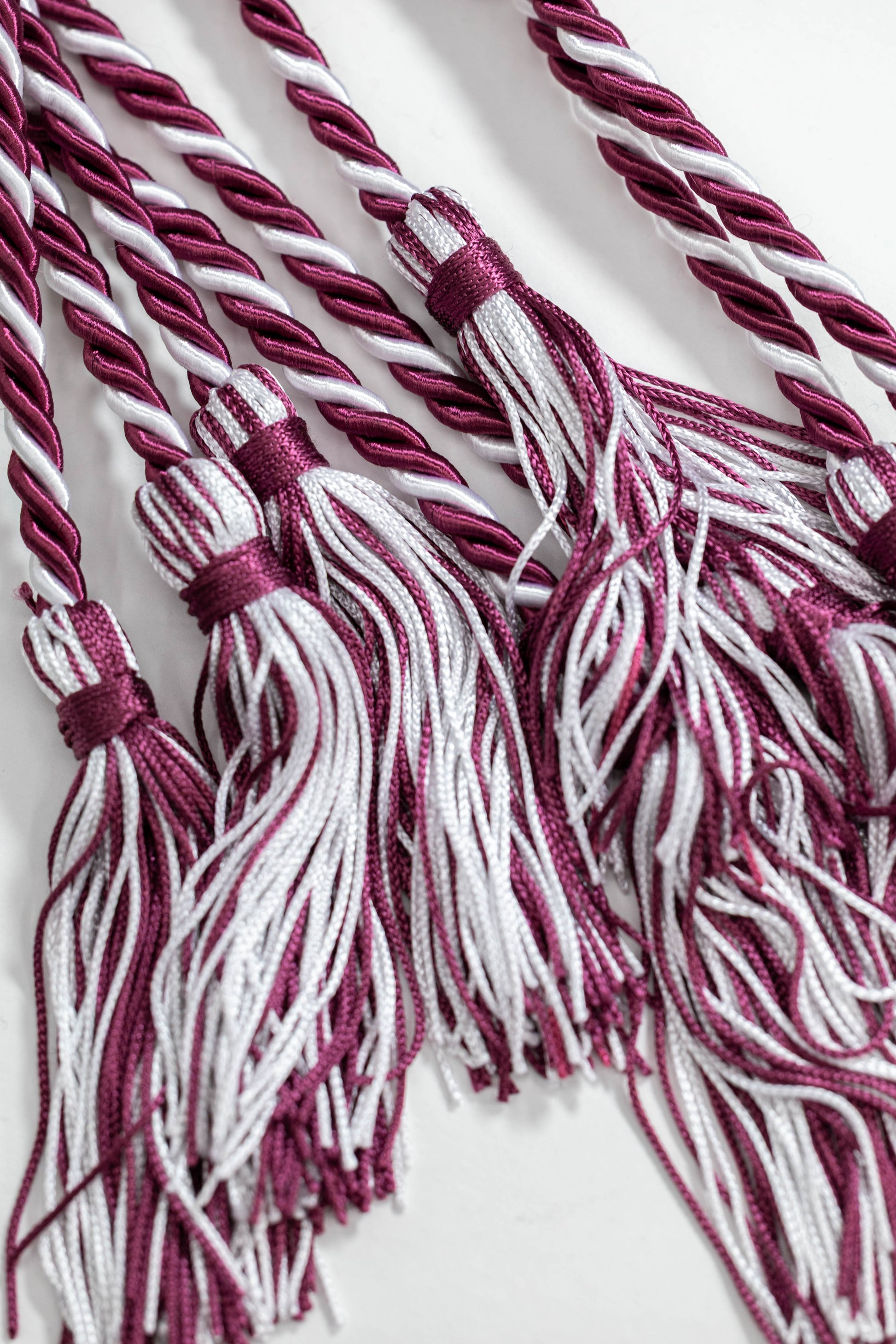 BURGUNDY #3, BURGUNDY, WHITE GRADUATION CORD, HONOR CORD