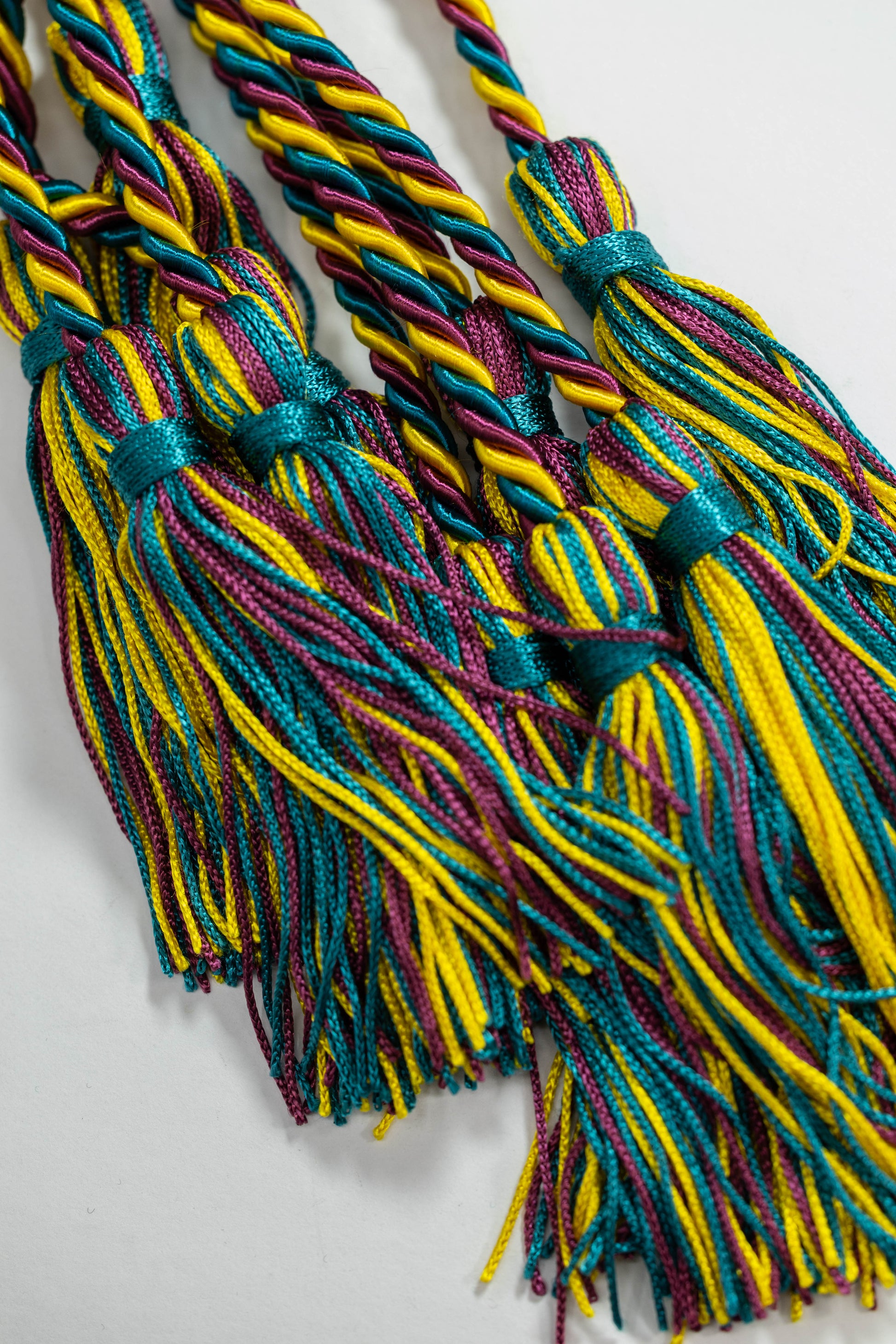 BURGUNDY, GOLD, TEAL GRADUATION CORD, HONOR CORD