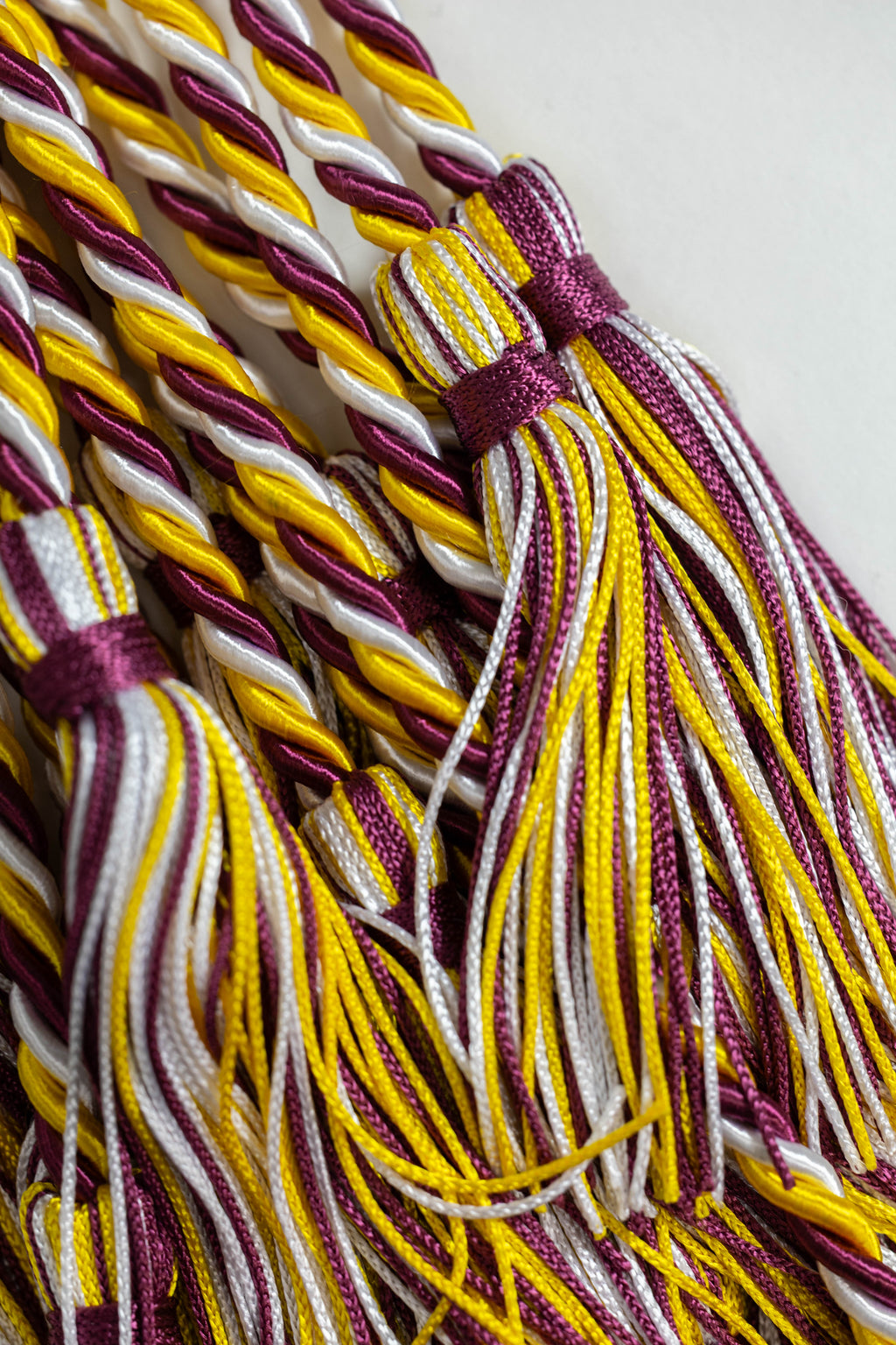 BURGUNDY, GOLD, WHITE GRADUATION CORD, HONOR CORD