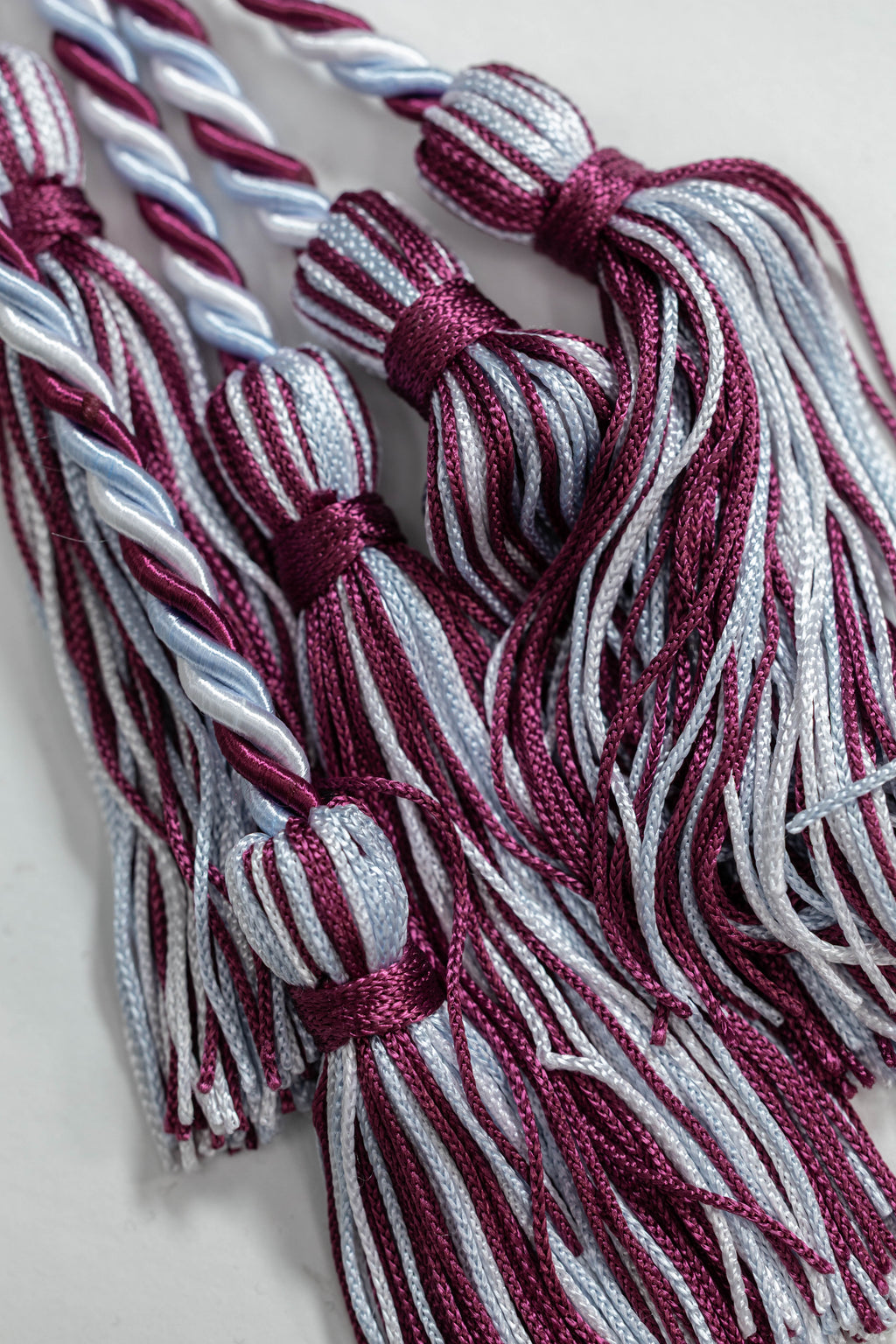 BURGUNDY, LIGHT BLUE, WHITE GRADUATION CORD, HONOR CORD