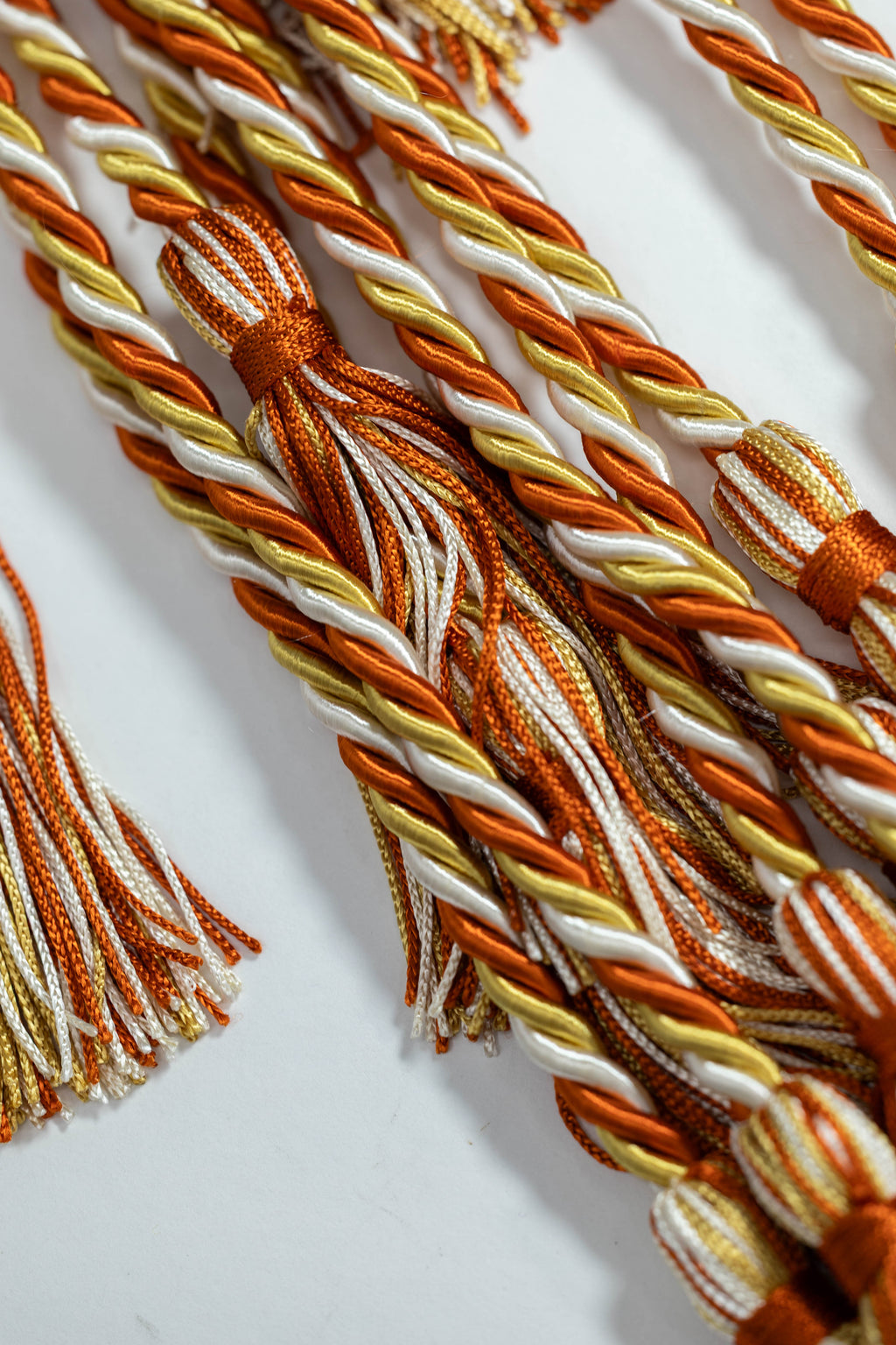 BURNT ORANGE, OLD GOLD, WHITE GRADUATION CORD, HONOR CORD