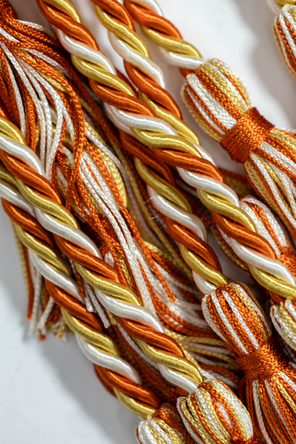 BURNT ORANGE, OLD GOLD, WHITE GRADUATION CORD, HONOR CORD