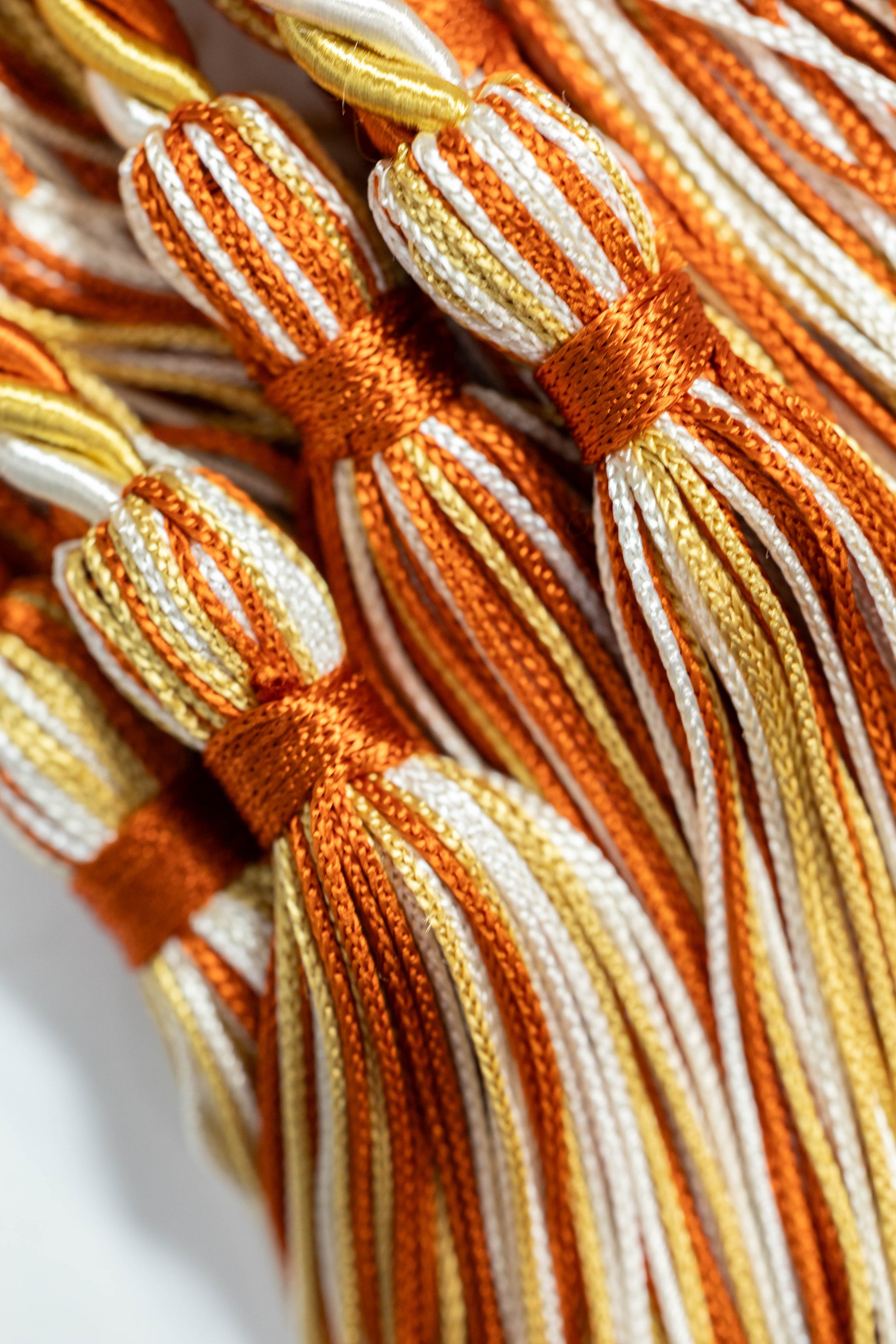BURNT ORANGE, OLD GOLD, WHITE GRADUATION CORD, HONOR CORD