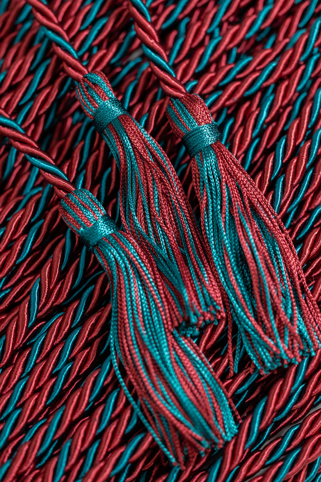 Cardinal Red, Cardinal Red, Teal Graduation Honor Cord