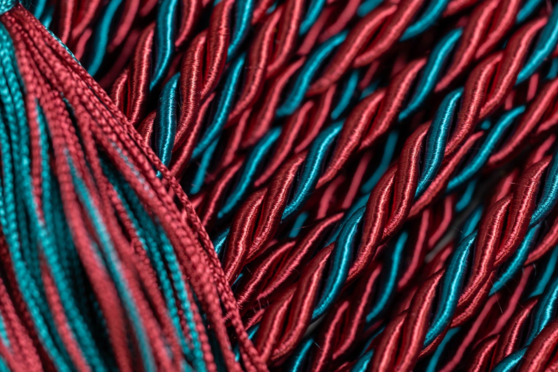 Cardinal Red, Cardinal Red, Teal Graduation Honor Cord