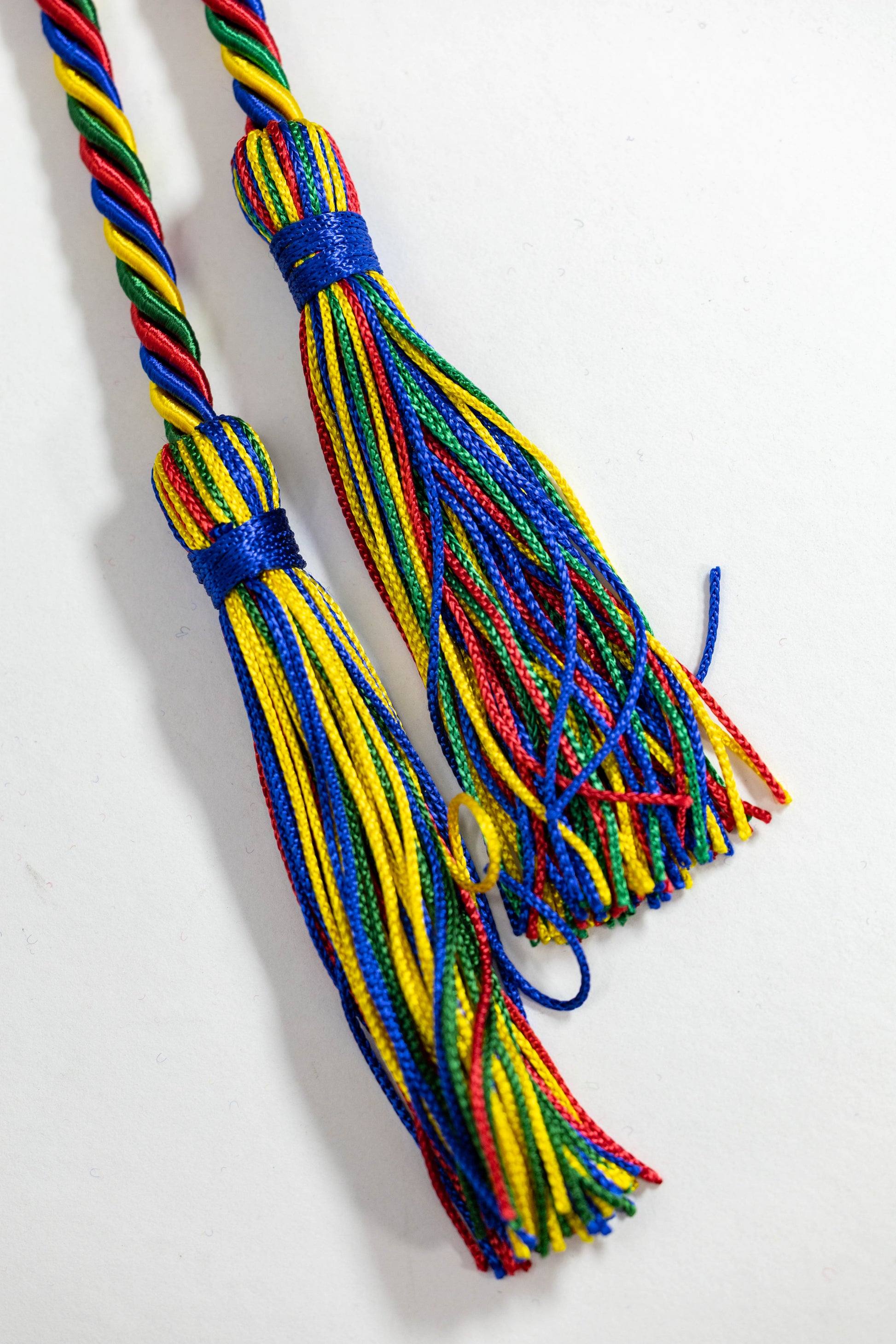 Gold, Green, Red, Royal Blue Graduation cord, Honor Cord
