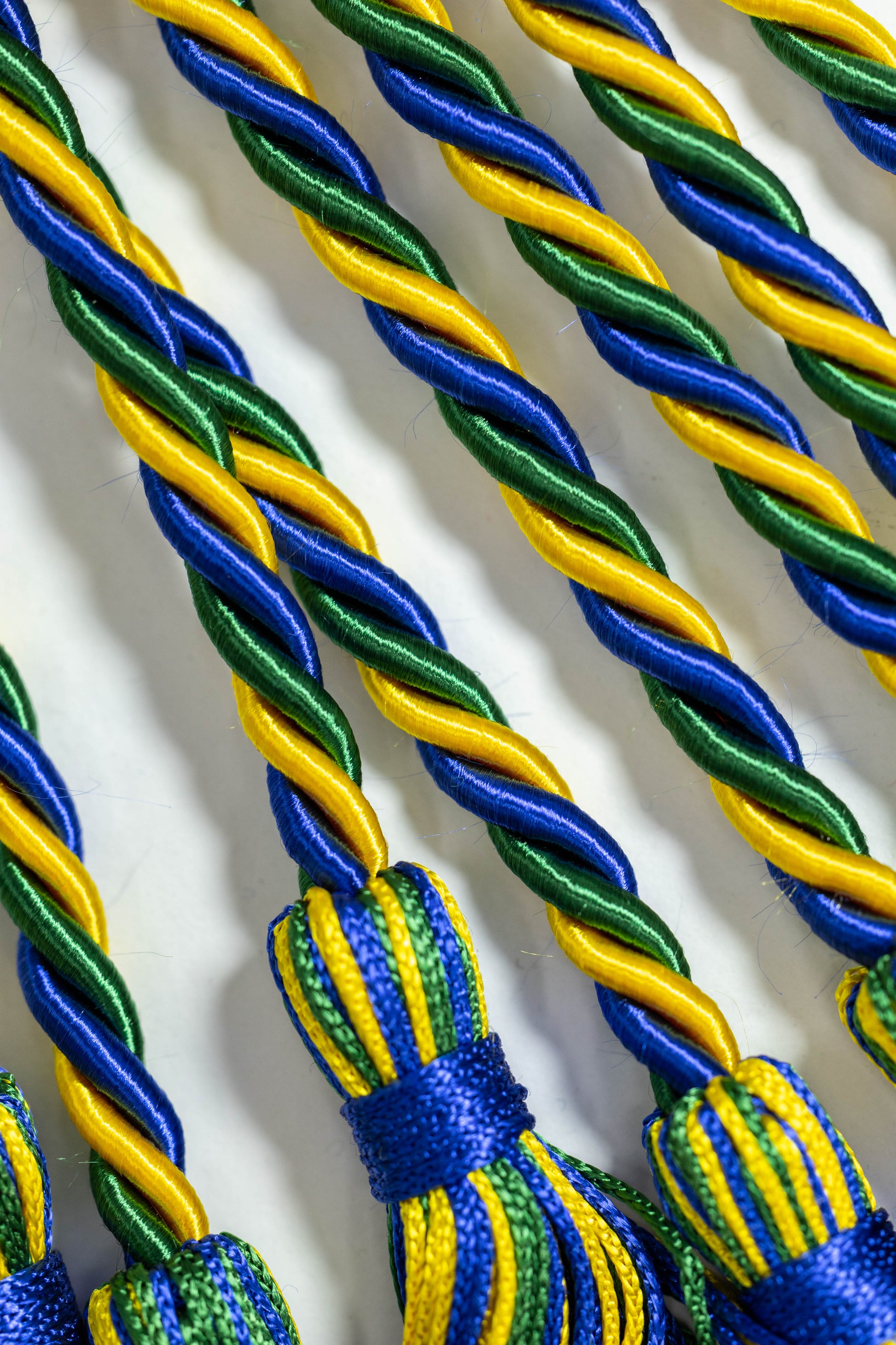 Gold, Green, Royal Blue Graduation cord, Honor Cord