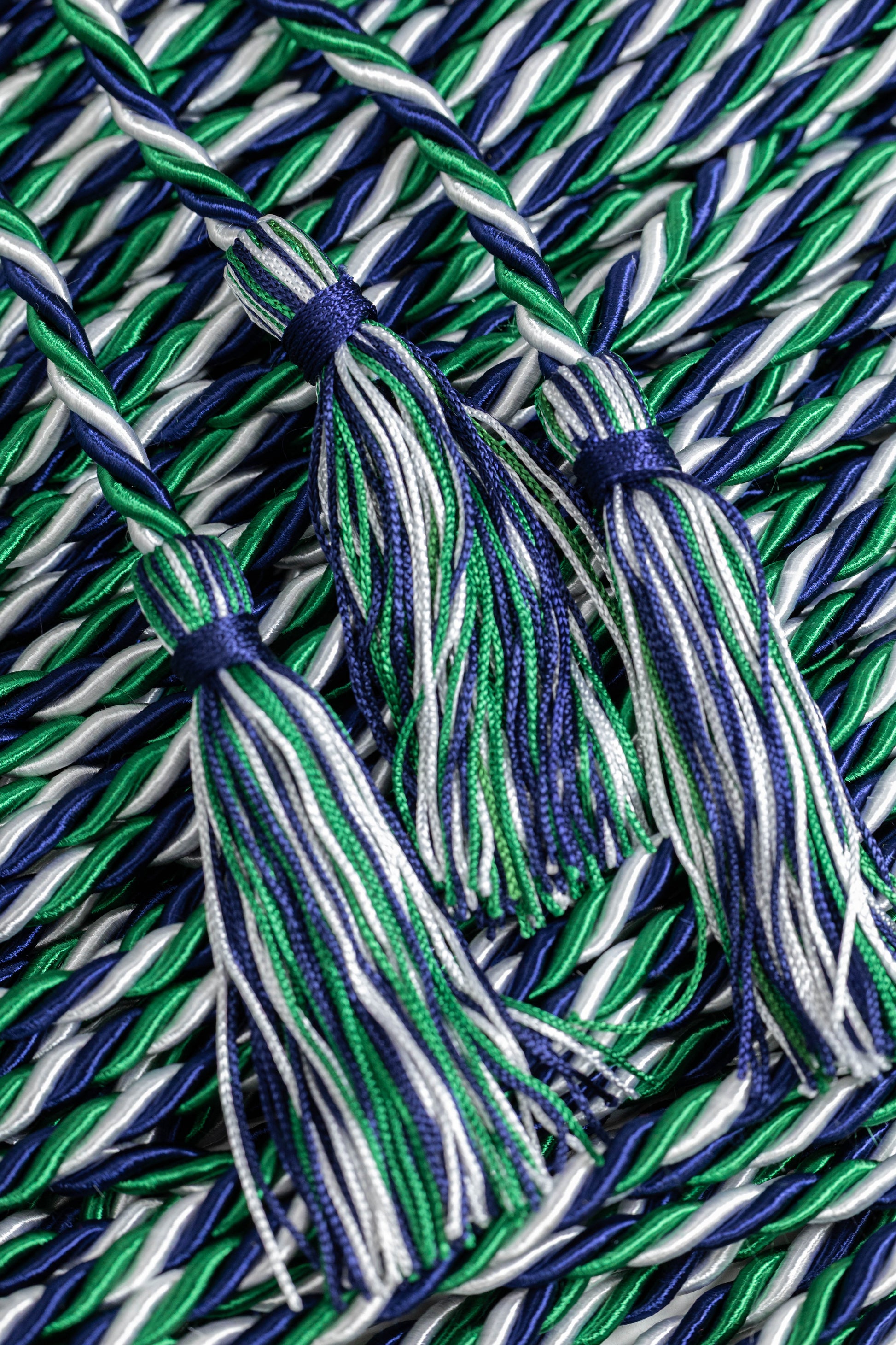 Green, Navy, White Graduation Honor Cord
