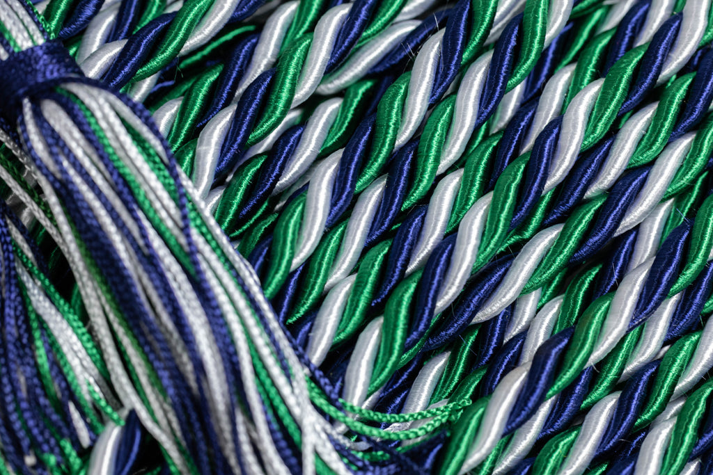 Green, Navy, White Graduation Honor Cord