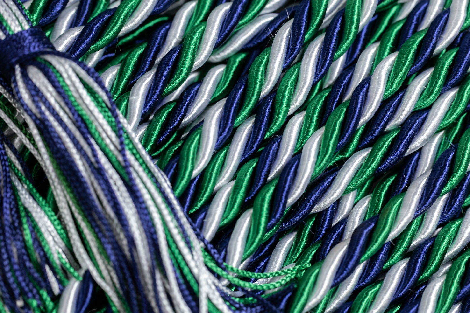 Green, Navy, White Graduation Honor Cord