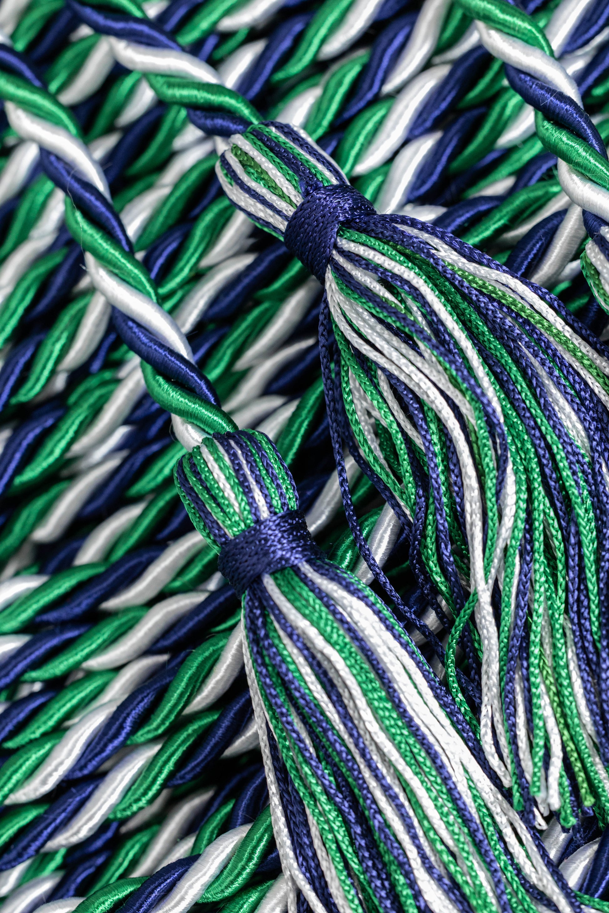 Green, Navy, White Graduation Honor Cord