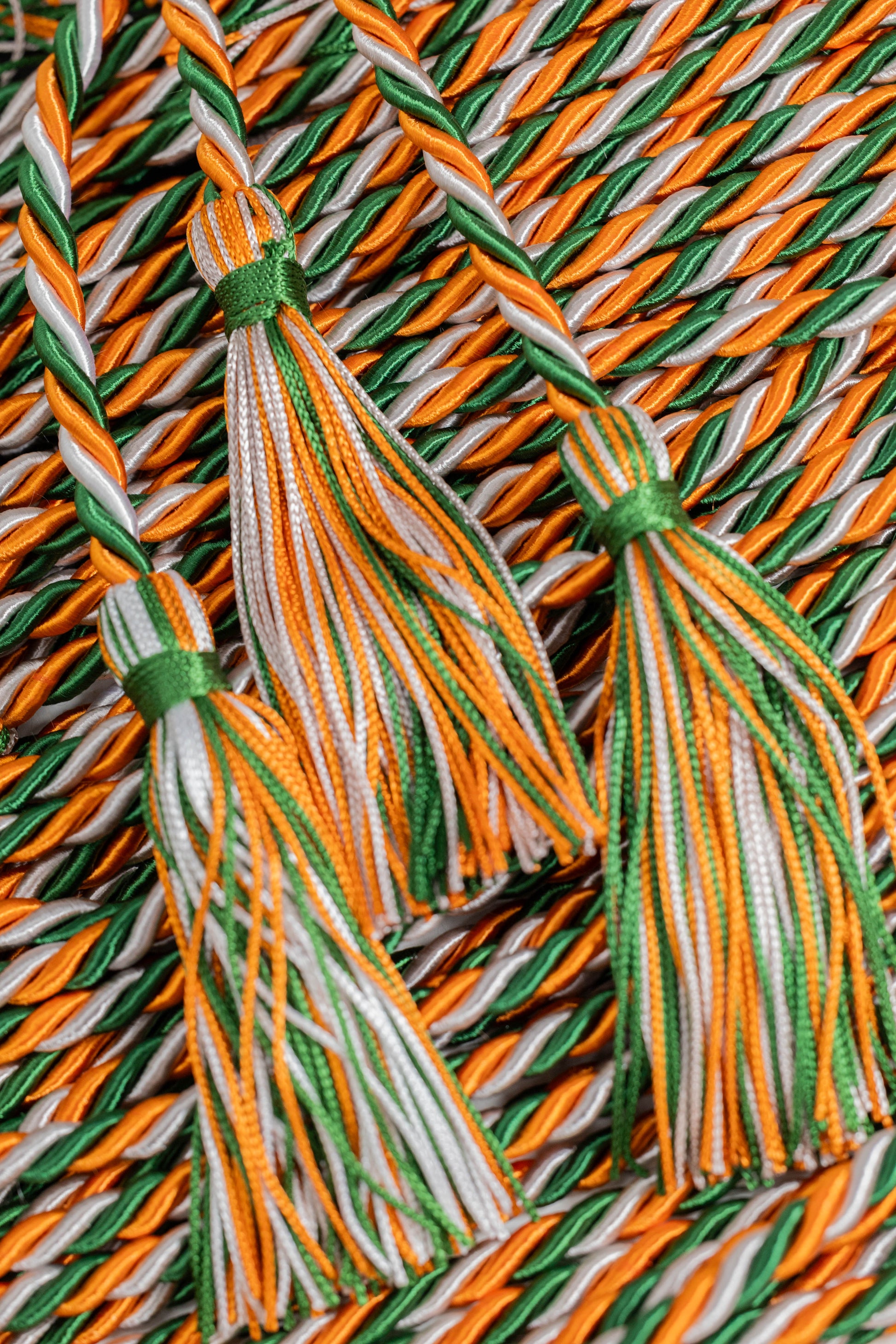 Green, Orange, Silver Graduation cord, Honor Cord