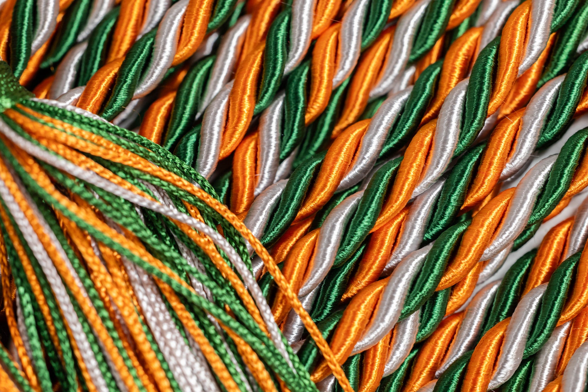 Green, Orange, Silver Graduation cord, Honor Cord