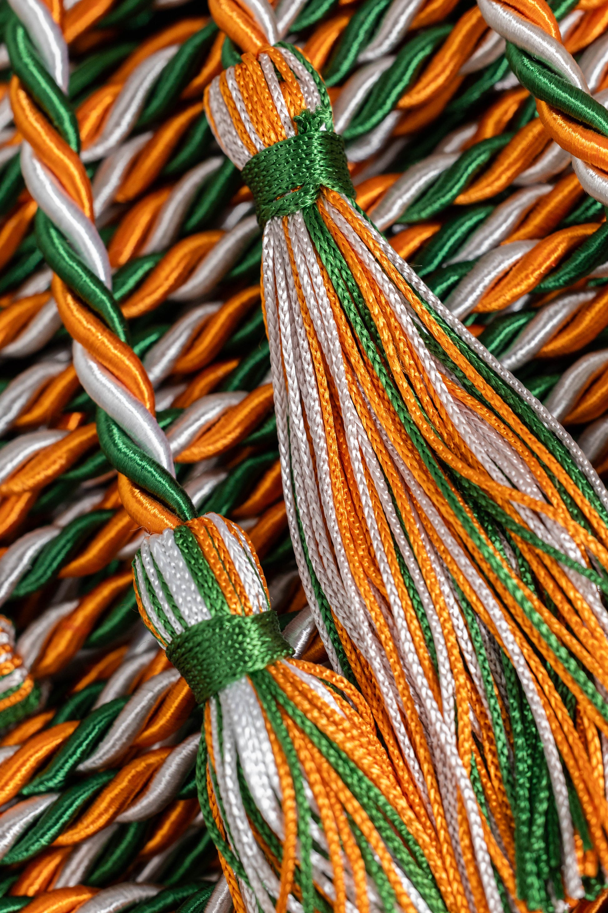 Green, Orange, Silver Graduation cord, Honor Cord