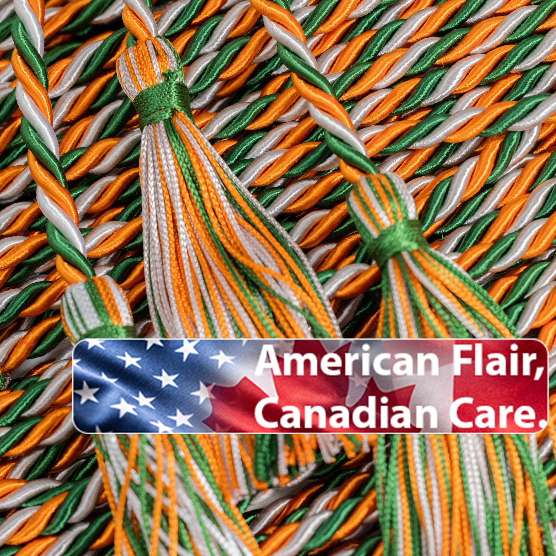 Green, Orange, Silver Graduation cord, Honor Cord
