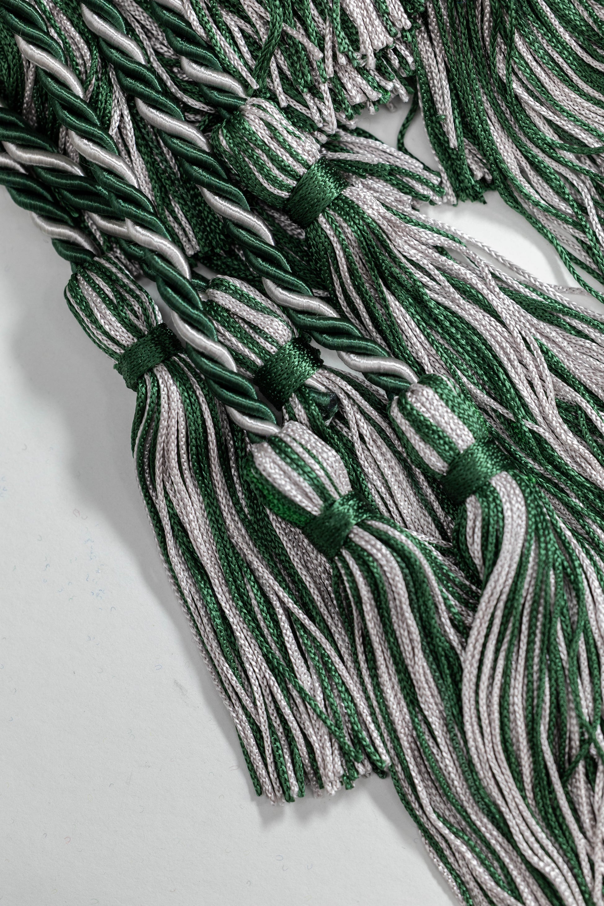 Hunter Green, Hunter Green, Silver Graduation cord, Honor Cord