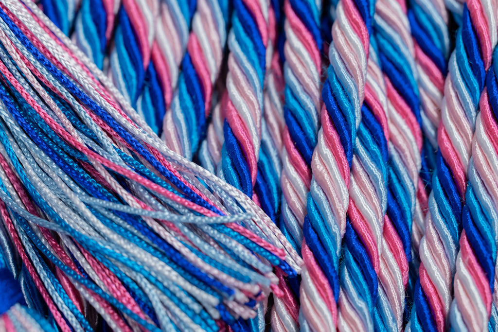 ROYAL BLUE, PEACOCK, HOT PINK, LIGHT BLUE, WHITE GRADUATION CORD, HONOR CORD | JILL