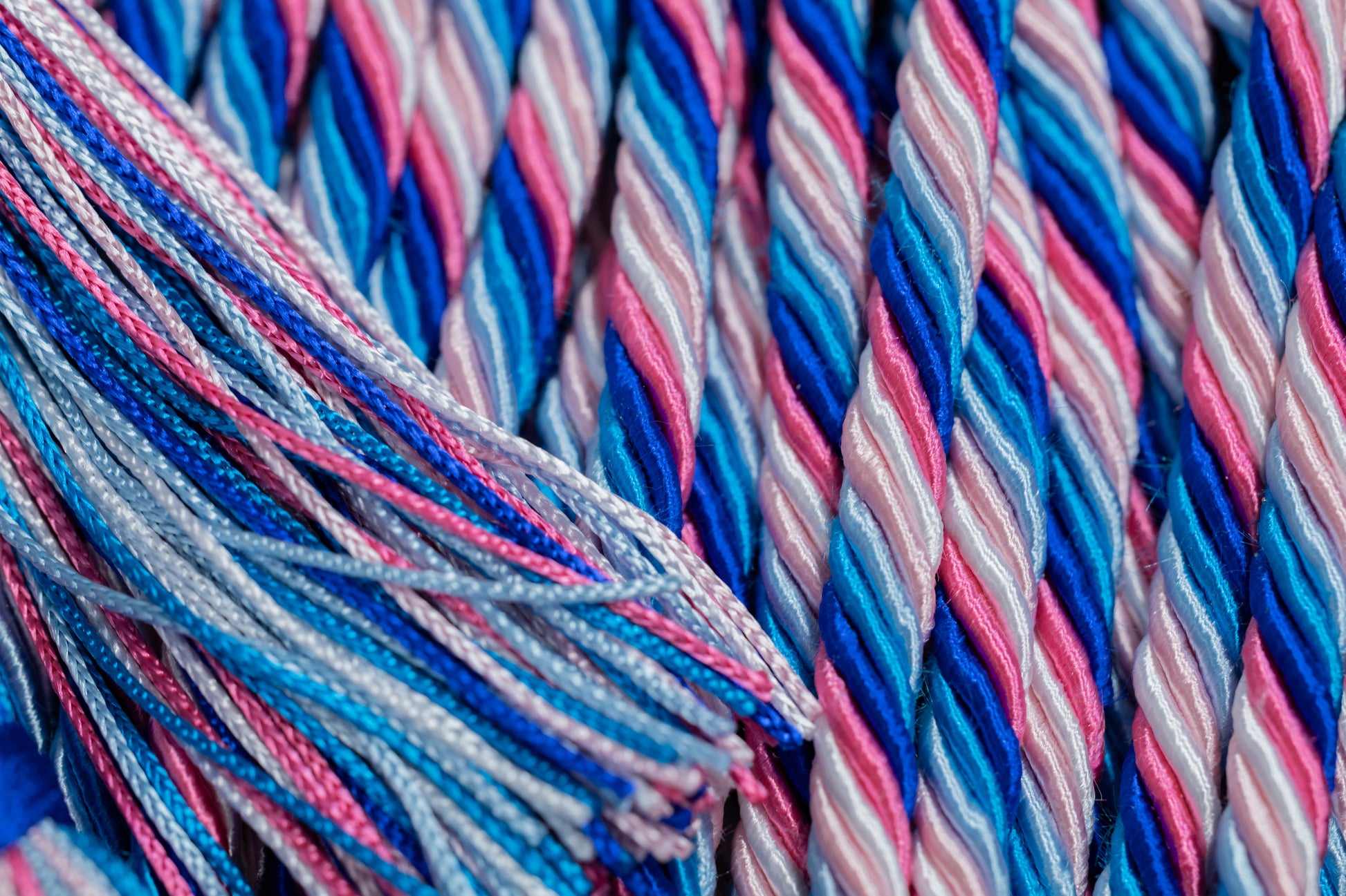 ROYAL BLUE, PEACOCK, HOT PINK, LIGHT BLUE, WHITE GRADUATION CORD, HONOR CORD | JILL
