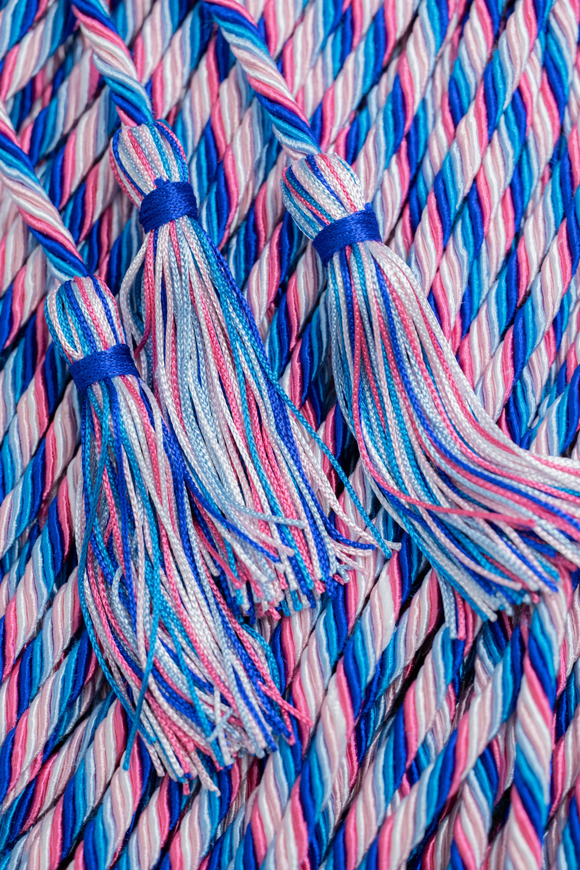 ROYAL BLUE, PEACOCK, HOT PINK, LIGHT BLUE, WHITE GRADUATION CORD, HONOR CORD | JILL
