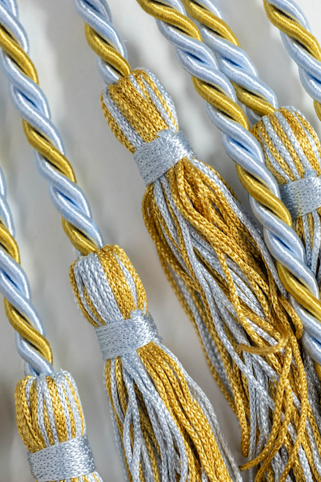 LIGHT BLUE, LIGHT BLUE, ANTIQUE GOLD GRADUATION CORD, HONOR CORD