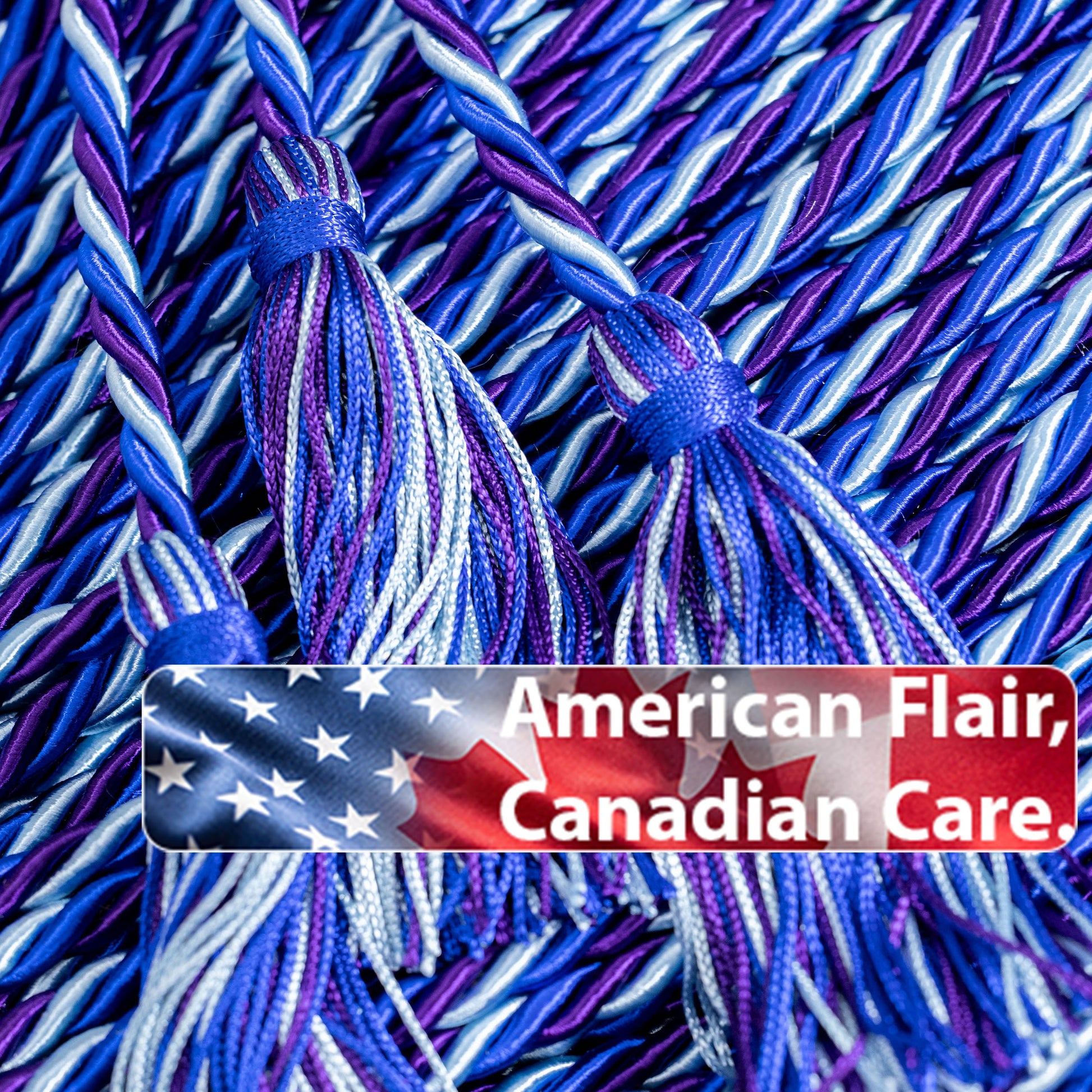 Royal Blue, Light Blue, Purple Graduation cord, Honor Cord