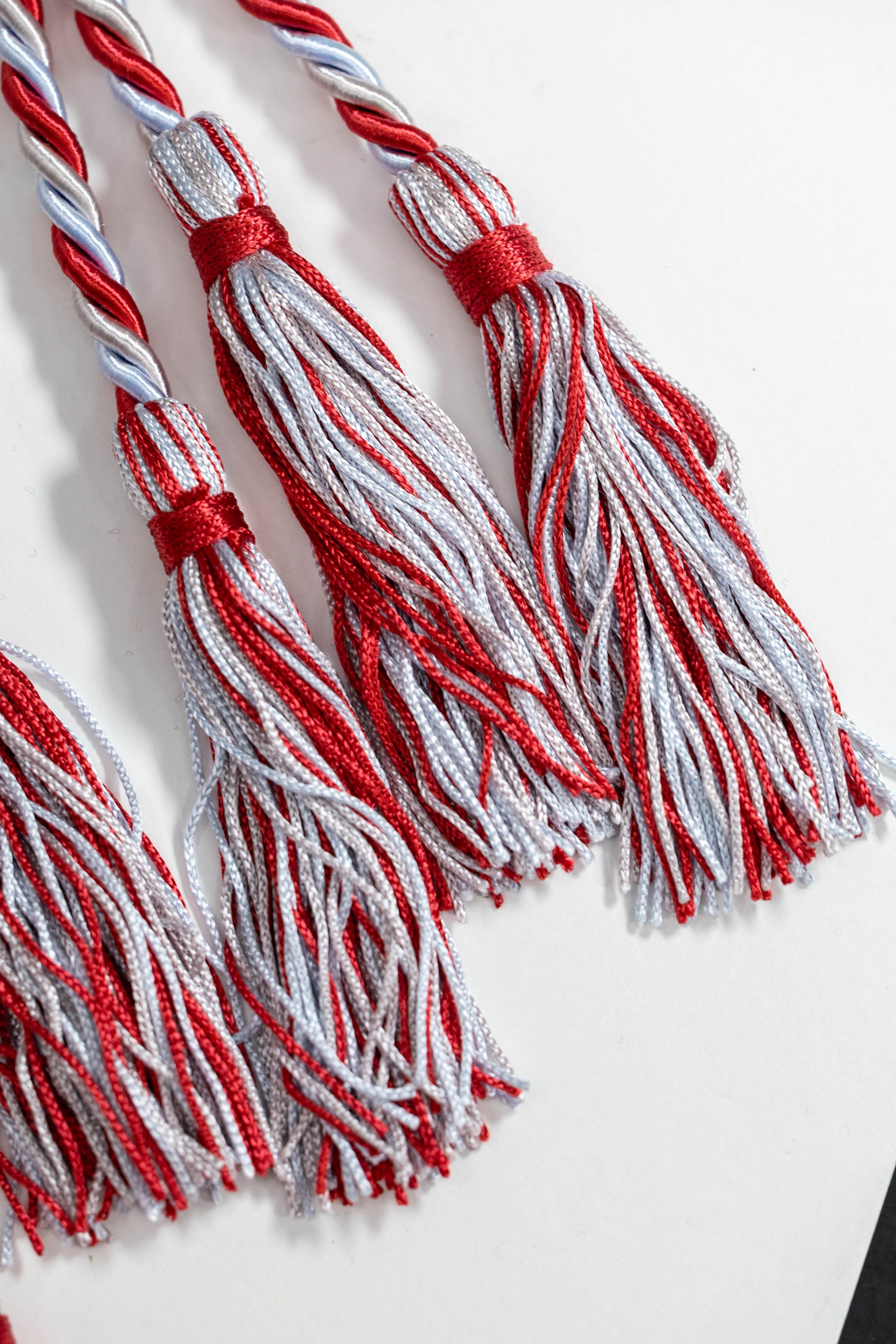 LIGHT BLUE, RED, SILVER GRADUATION CORD, HONOR CORD