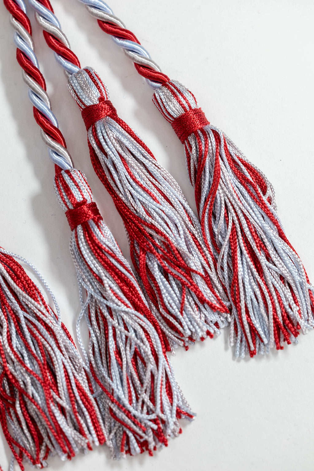 LIGHT BLUE, RED, SILVER GRADUATION CORD, HONOR CORD