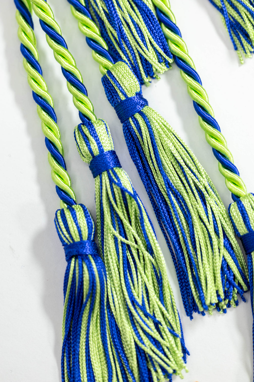 Lime Green, Lime Green, Royal Blue Graduation cord, Honor Cord