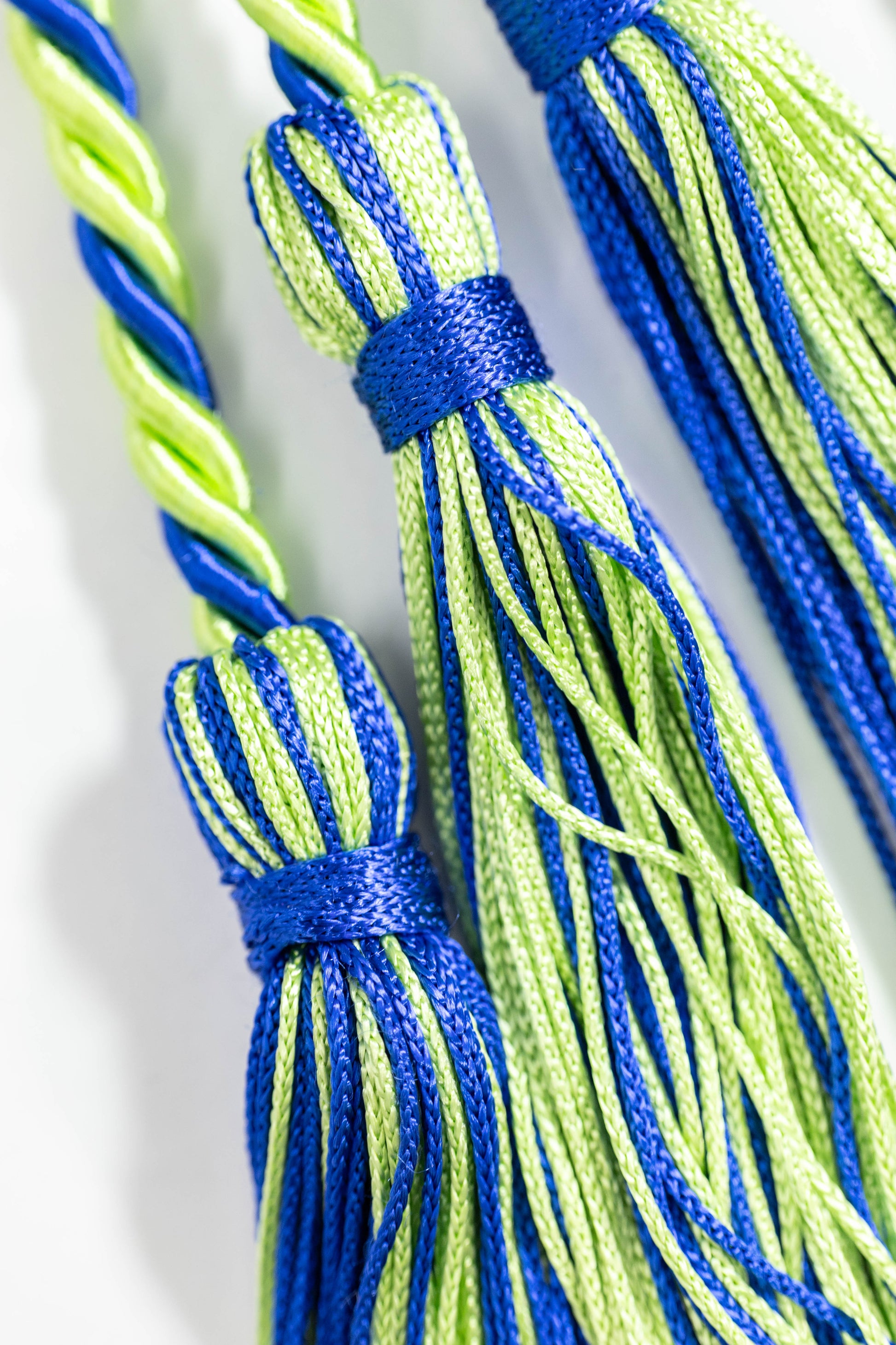 Lime Green, Lime Green, Royal Blue Graduation cord, Honor Cord