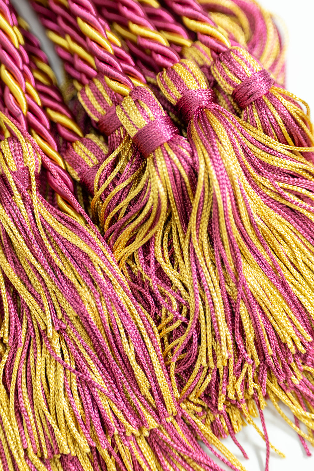 Maroon, Maroon, Antique Gold Graduation cord, Honor Cord