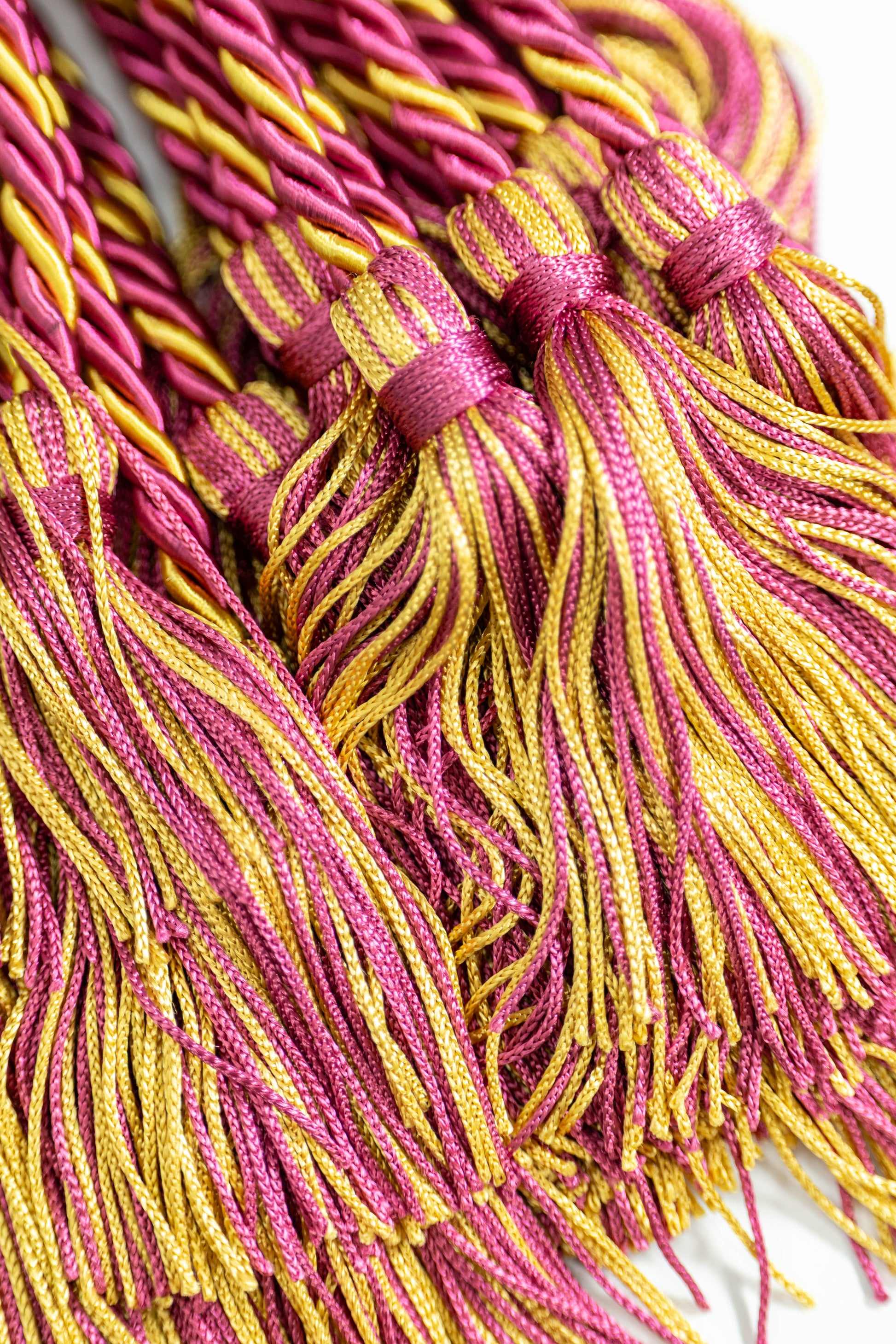 Maroon, Maroon, Antique Gold Graduation cord, Honor Cord