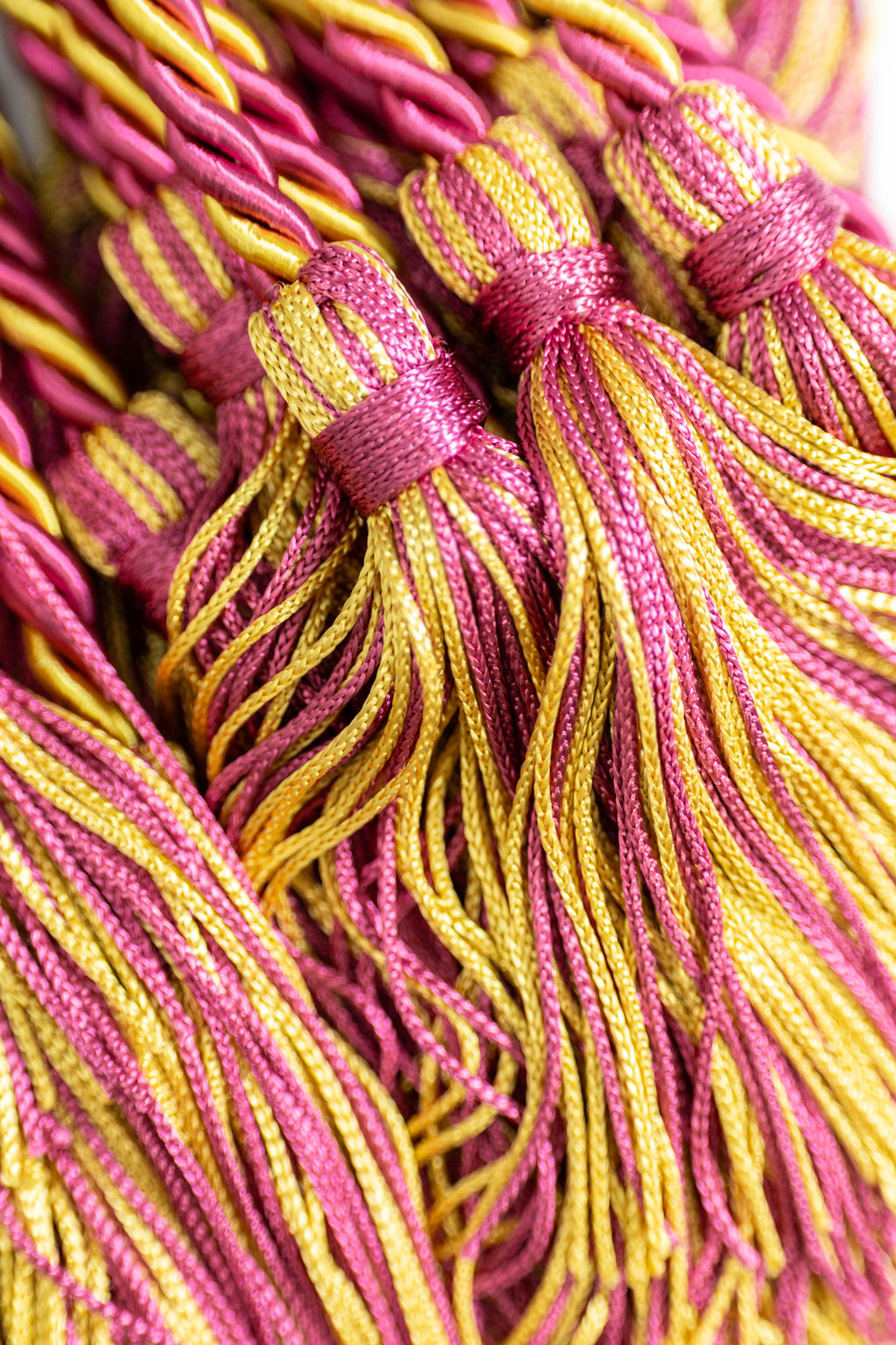 Maroon, Maroon, Antique Gold Graduation cord, Honor Cord