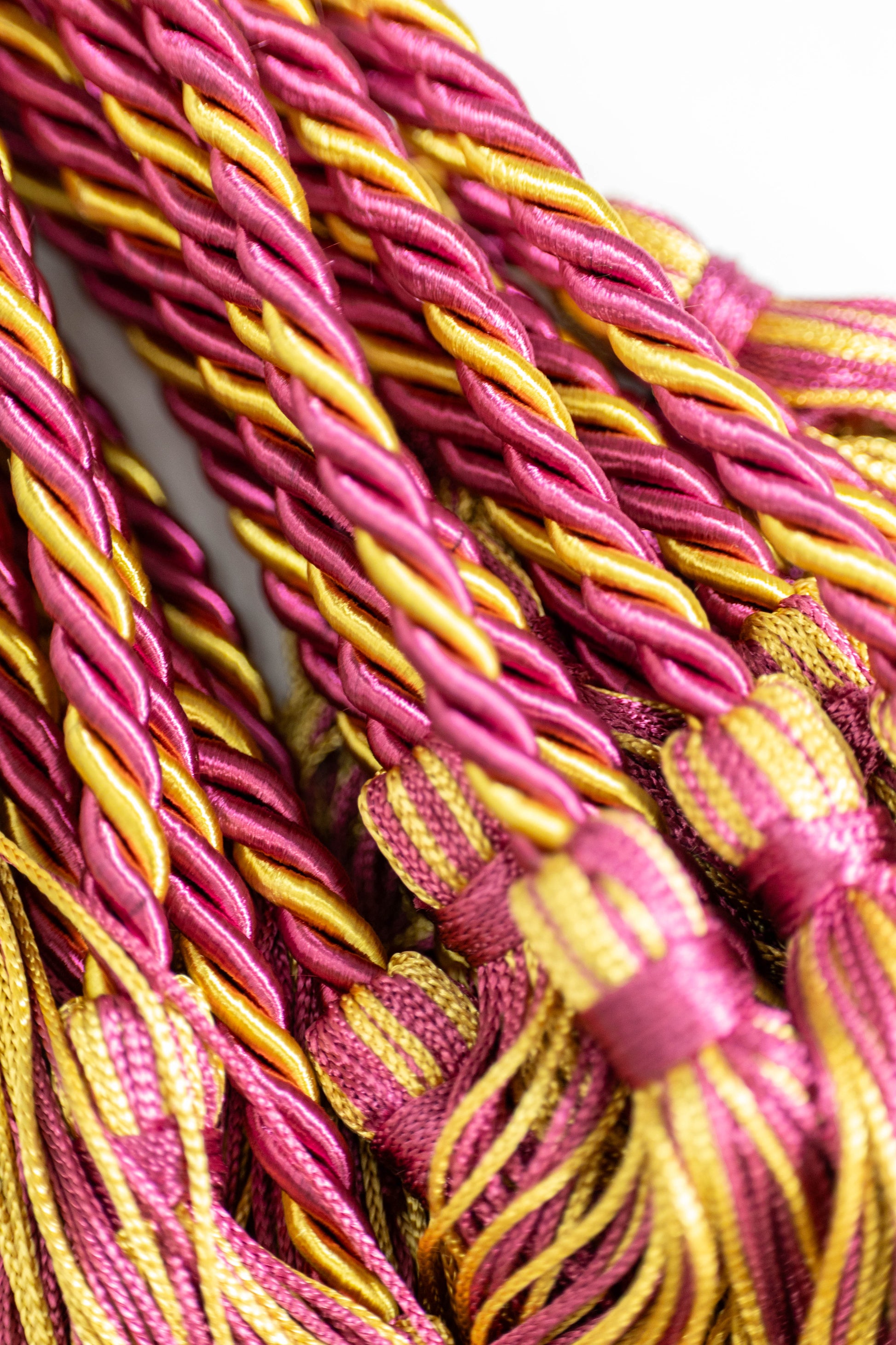 Maroon, Maroon, Antique Gold Graduation cord, Honor Cord