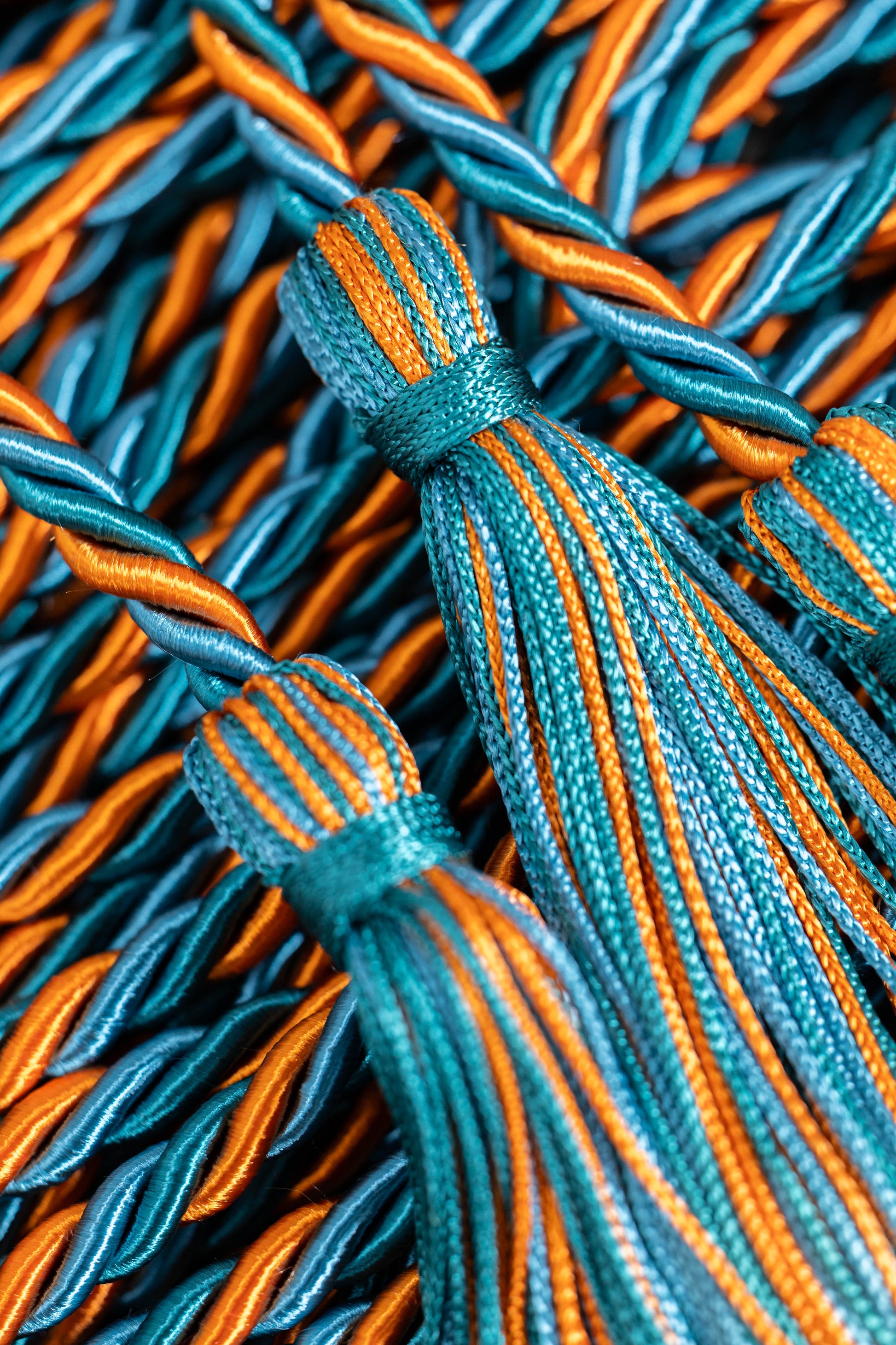 Ming Blue, Orange, Teal Graduation Cord Honor Cord