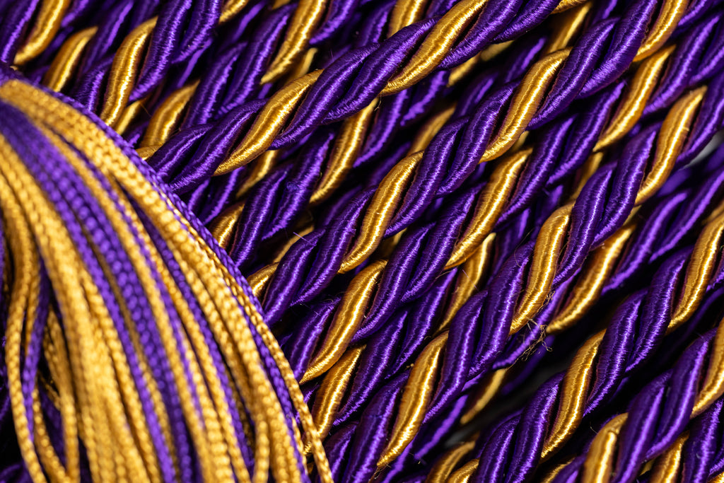 Purple, Purple, Old Gold Graduation cord, Honor Cord