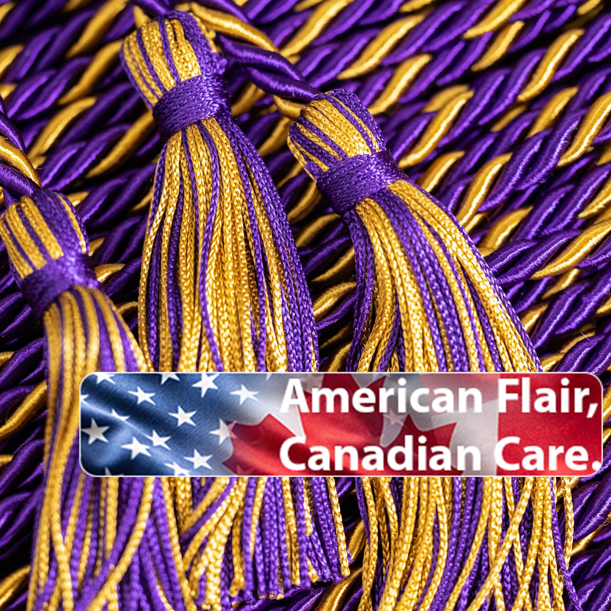 Purple, Purple, Old Gold Graduation cord, Honor Cord