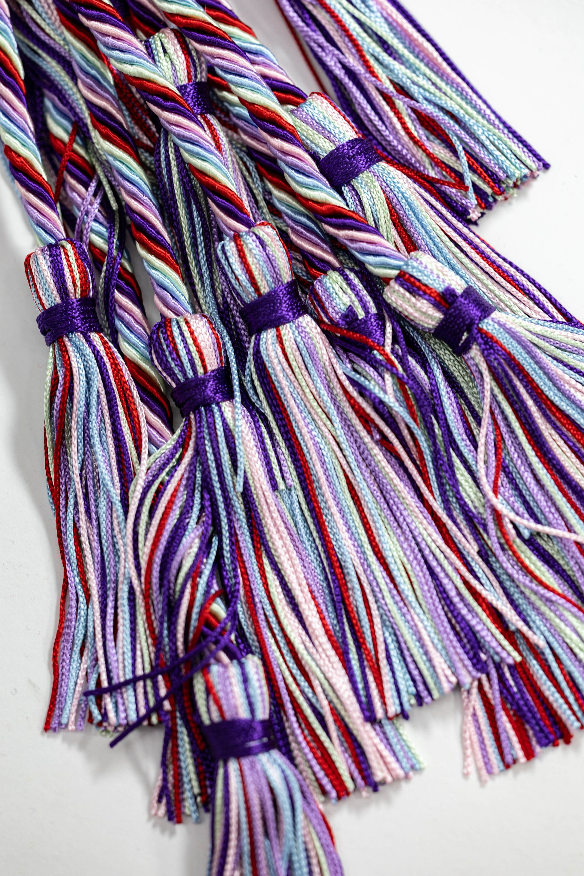 Purple, Red, Mint Green, Light Blue, Lilac, Pink Graduation cord, Honor Cord